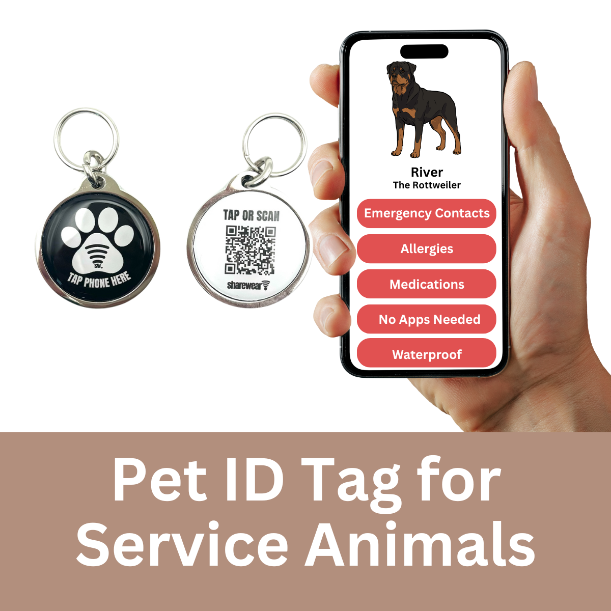 Pet ID Tag for Service Animals