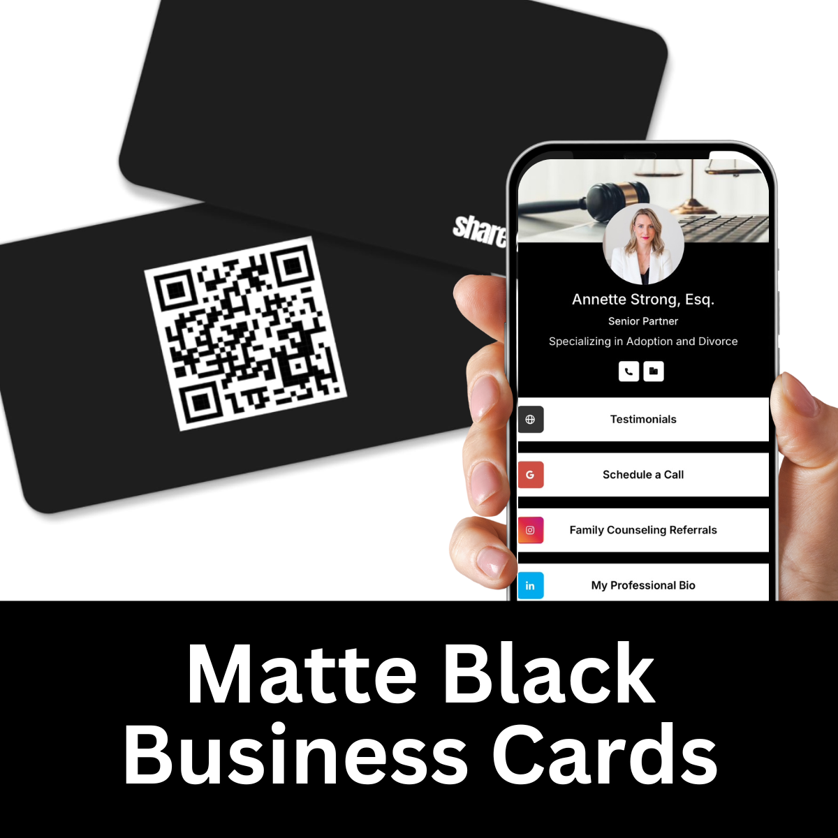 Digital Business Card: Matte Black