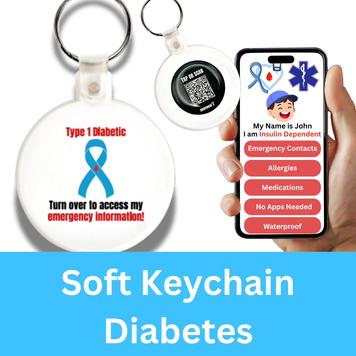 Keychain: Type 1 Diabetic