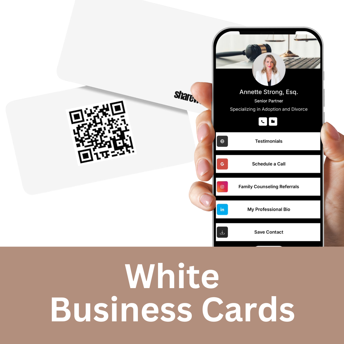 Digital Business Card: Matte White