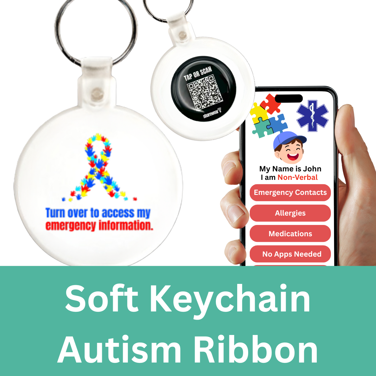 Keychain: Autism Ribbon