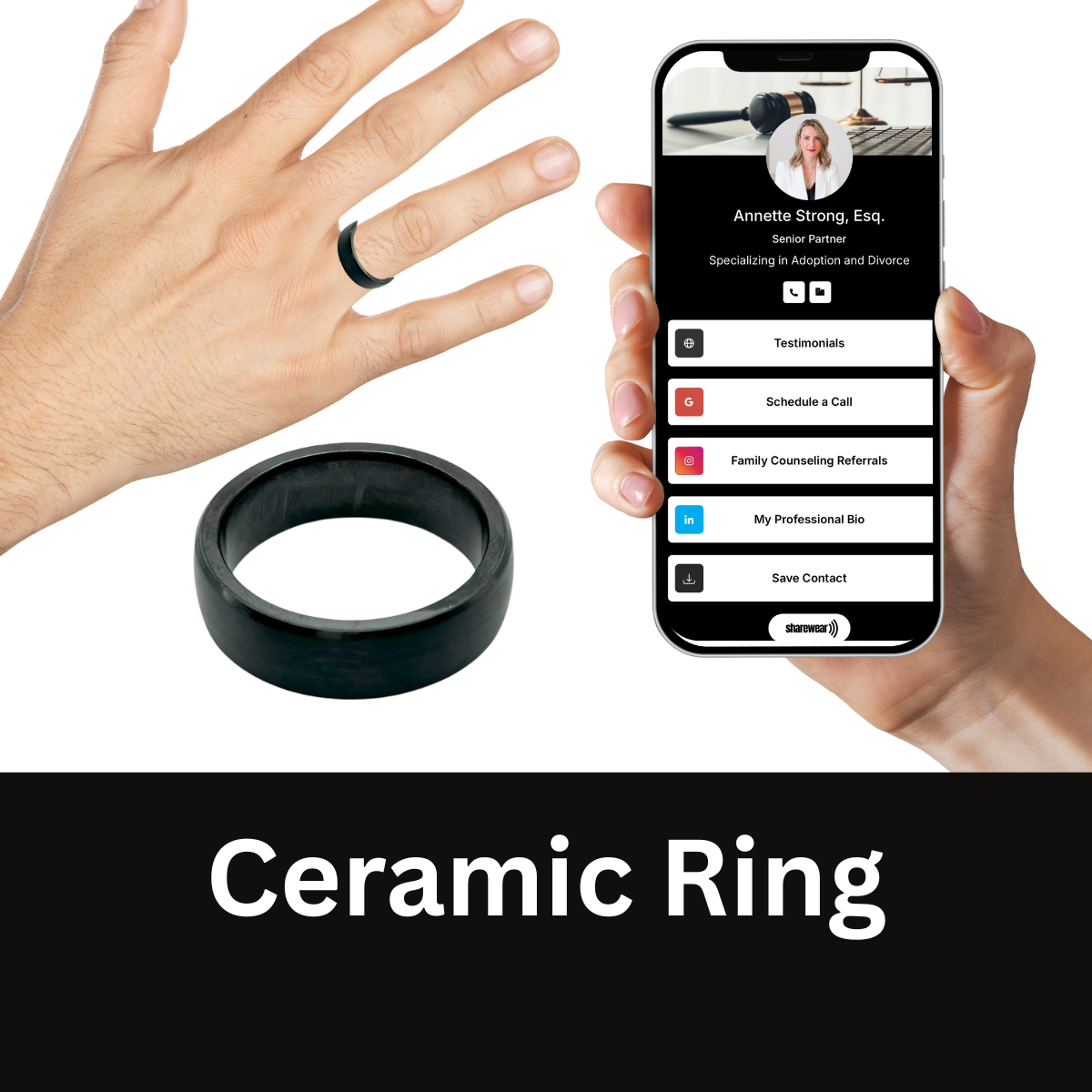 Ceramic Ring with NFC