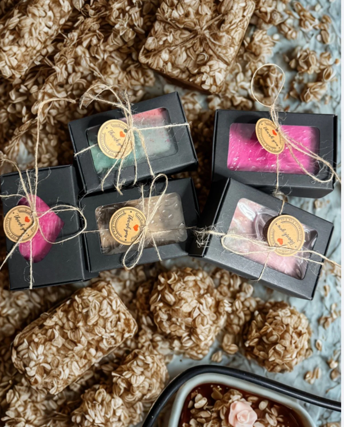 Oatmeal and Shea with Gomphrena Flowers