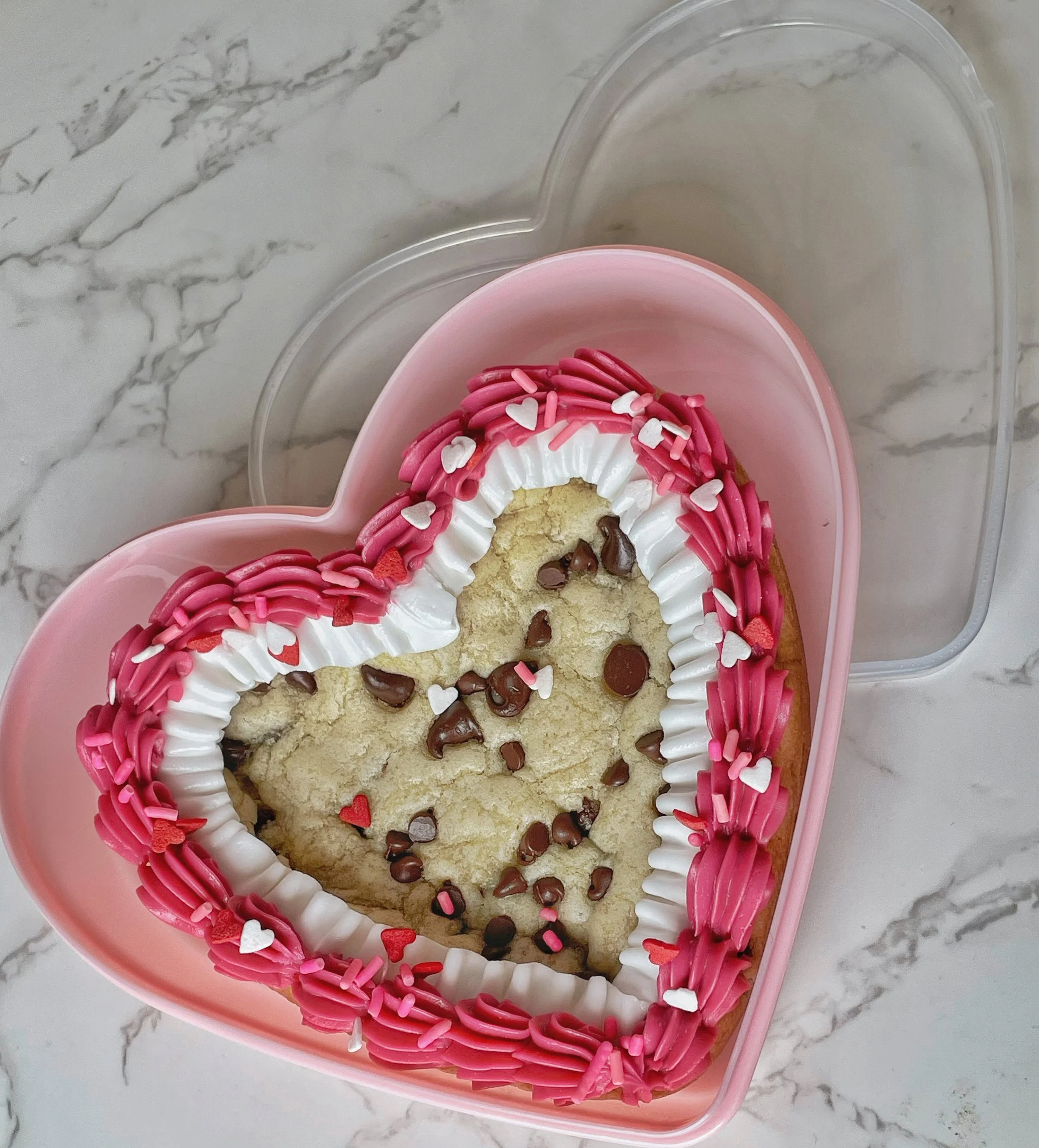 Chocolate Chip Heart Cake
