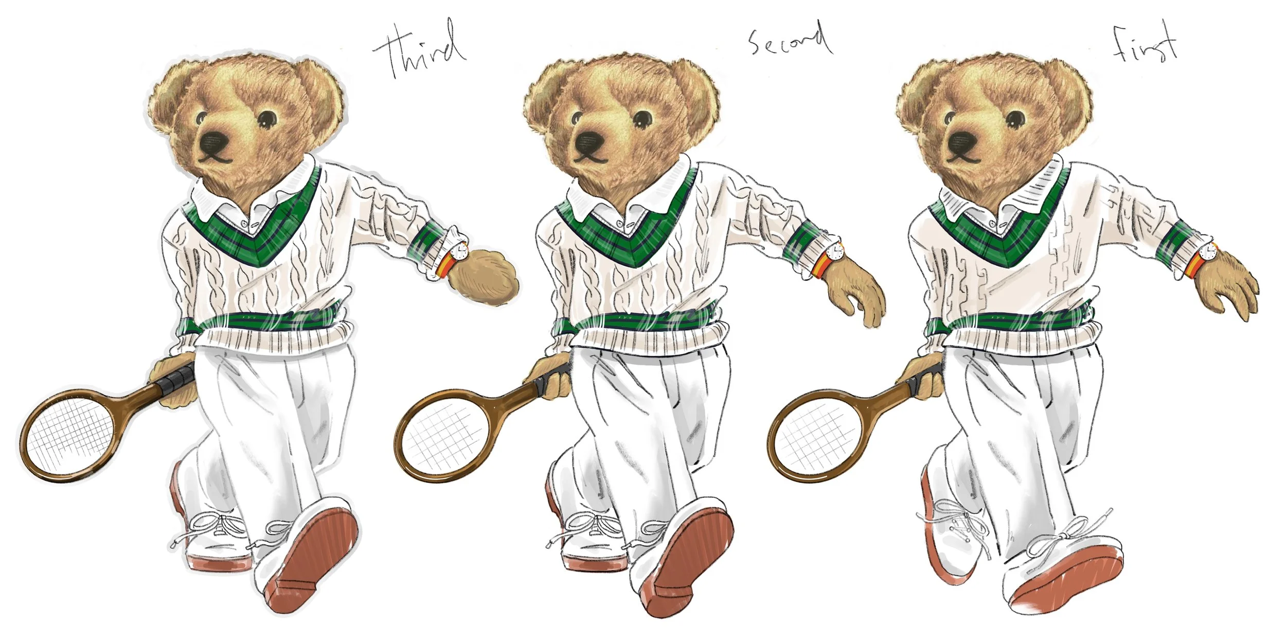  Concept development for US Open.  Focusing on how to draw the paw. 