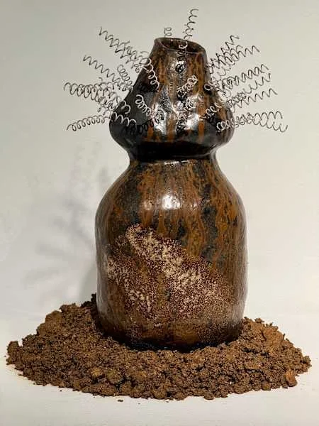 Spirit Vessel II, 2026
10.5 x 6.5 x 6.5 inches
stoneware, nichrome wire, decomposed granite