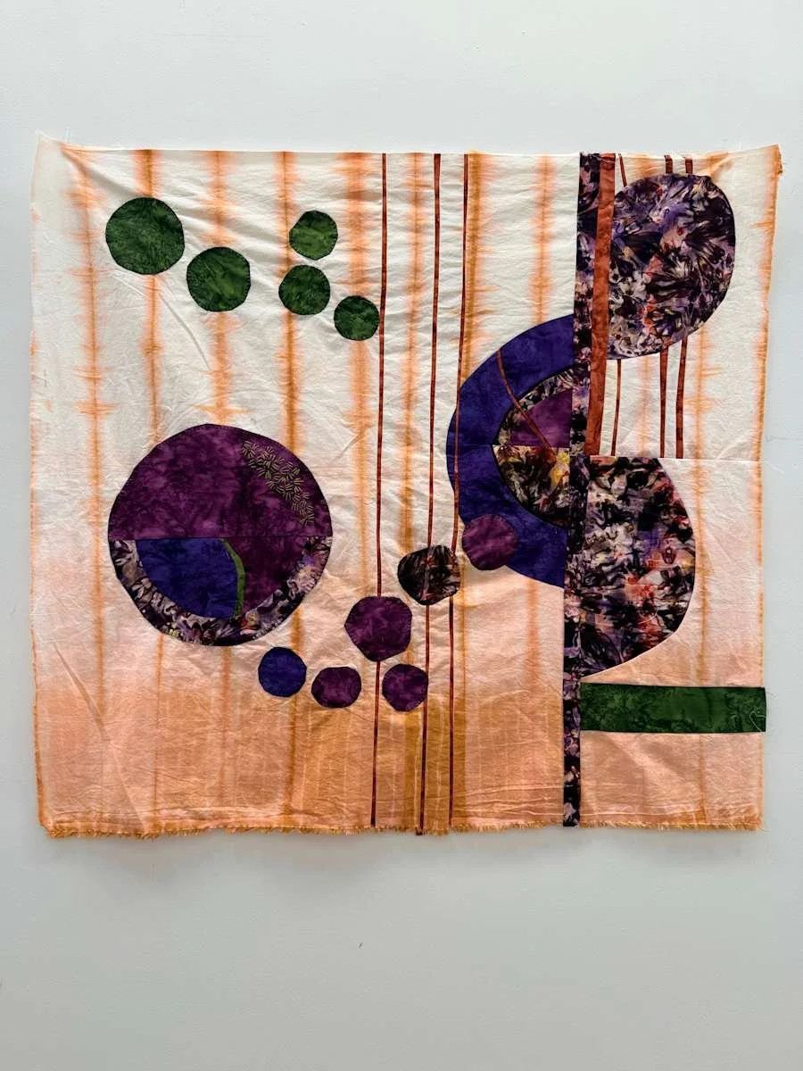 A Garden for Alice, 2025
48 x 48 inches
fabric, natural dye fabric, thread, embroidery floss
