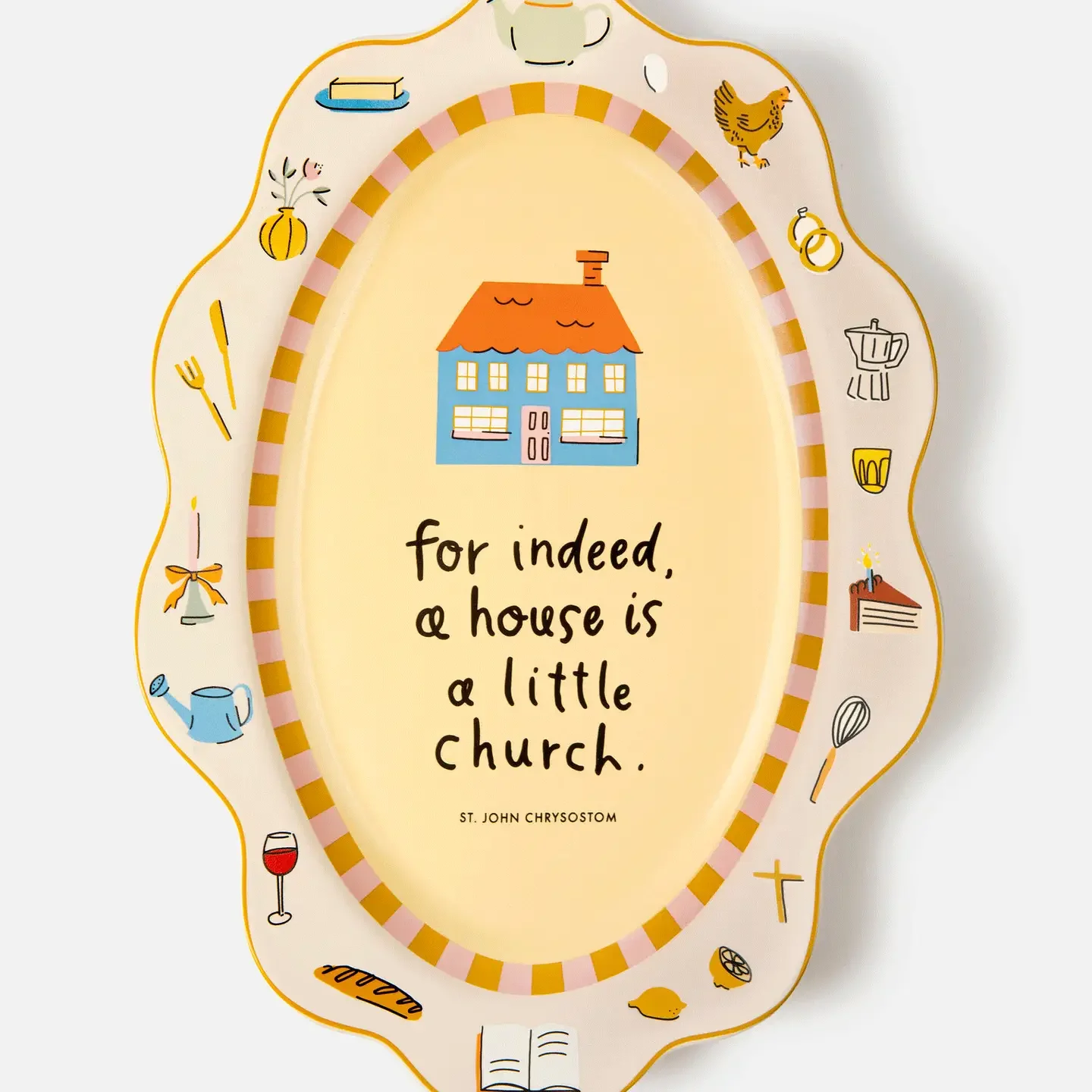A House Is a Little Church – Stoneware Platter