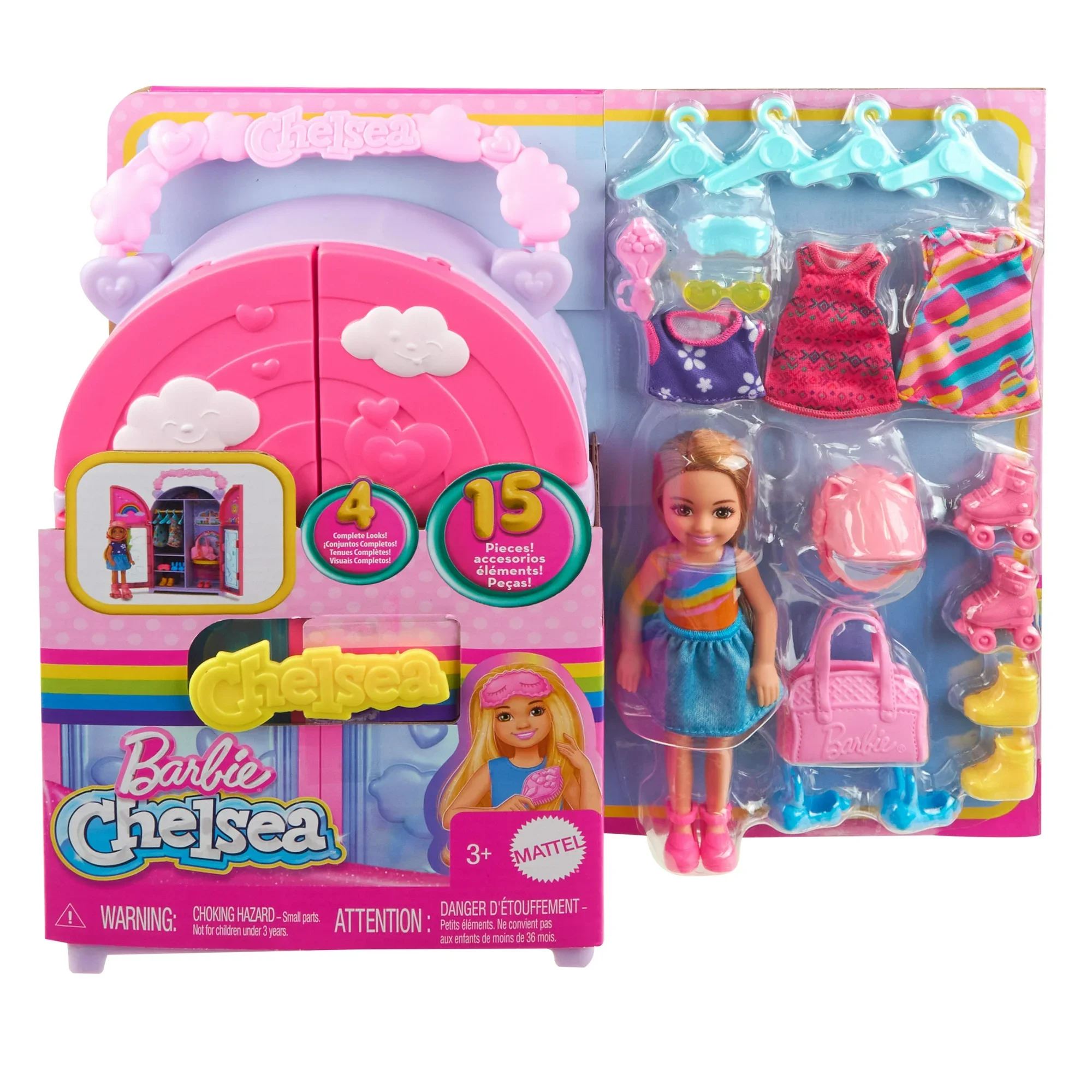 Barbie Chelsea Closet Playset – Chelsea Doll with Clothes and Accessories (17-Piece Set)