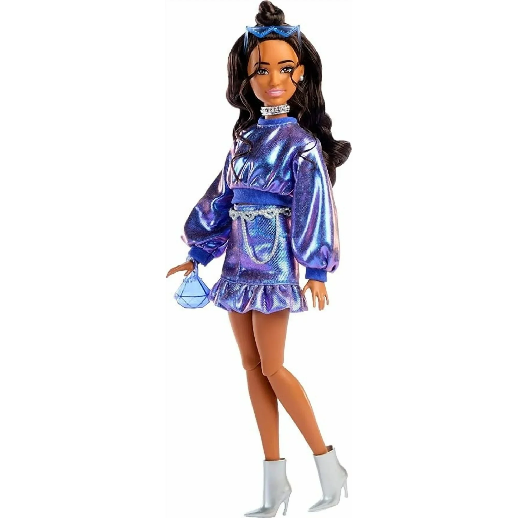 Barbie Deluxe Style Fashion Doll #7 – Metallic Blue Top & Skirt