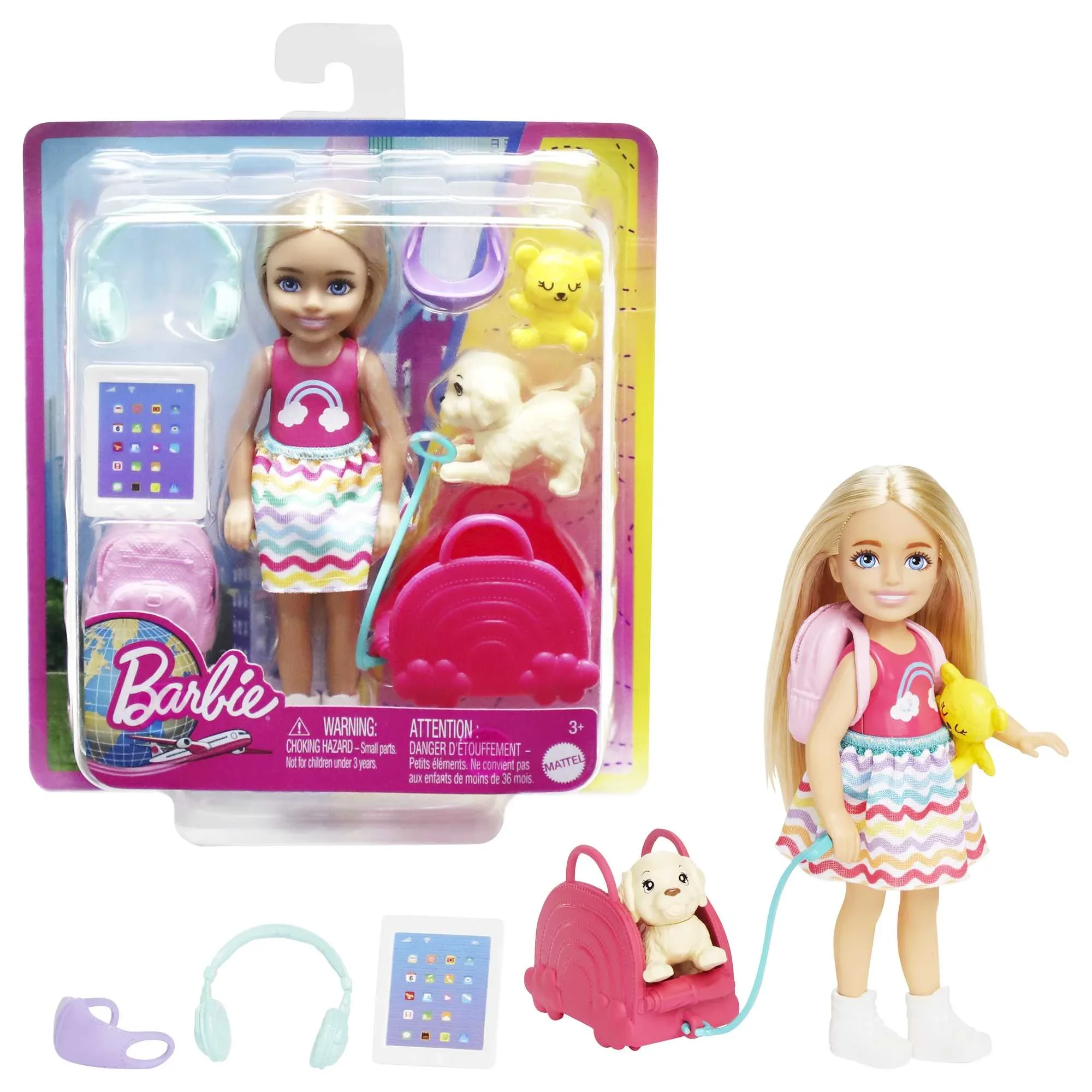 Barbie Chelsea Travel Playset – Chelsea Doll with Puppy and Travel Accessories