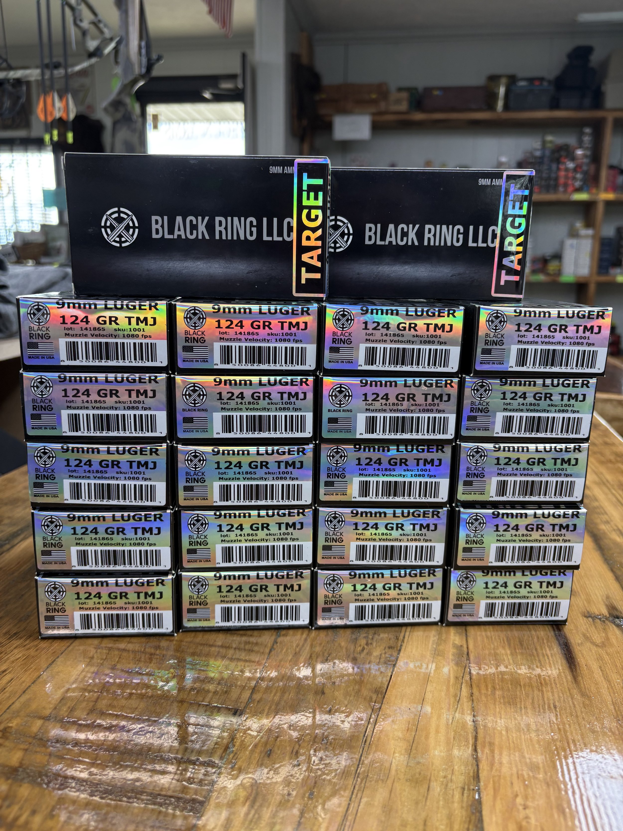New Black Ring 124gr 9mm TMJ Ohio made ammunition