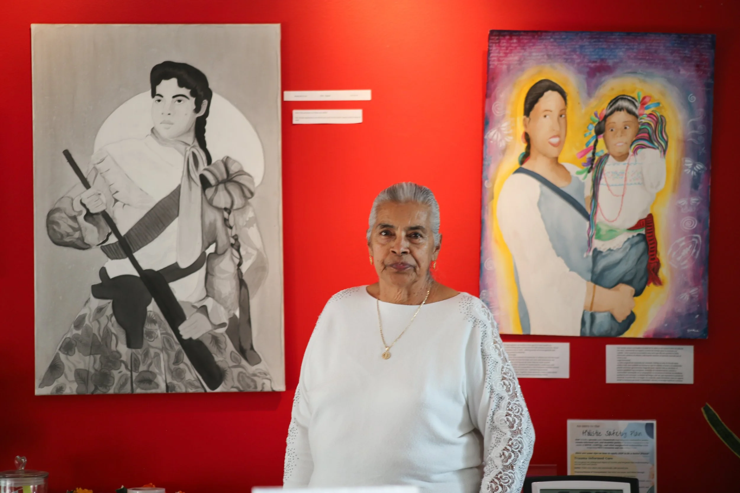 My Abuelita next to her portrait 
