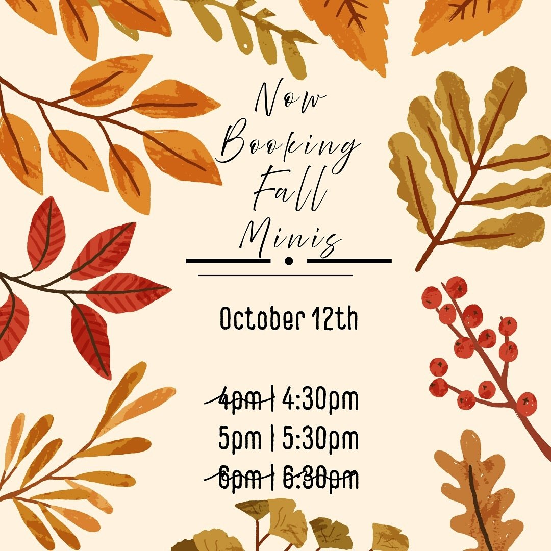 Hey friends!! It&rsquo;s time for fall mini sessions! It&rsquo;s just $100 for a 20-minute shoot, including 20 images. Secure your time slot now before they&rsquo;re gone! There&rsquo;s only 3 left. Location is Kathryn Albertson Park on Oct 12th!
Tim