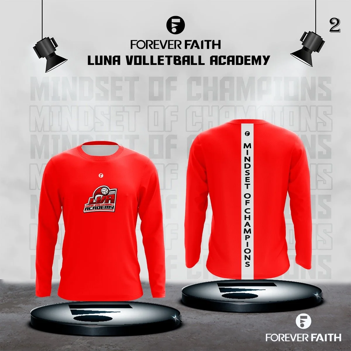 LUNA VOLLEYBALL RED LONG SLEEVE SPIRIT SHIRT