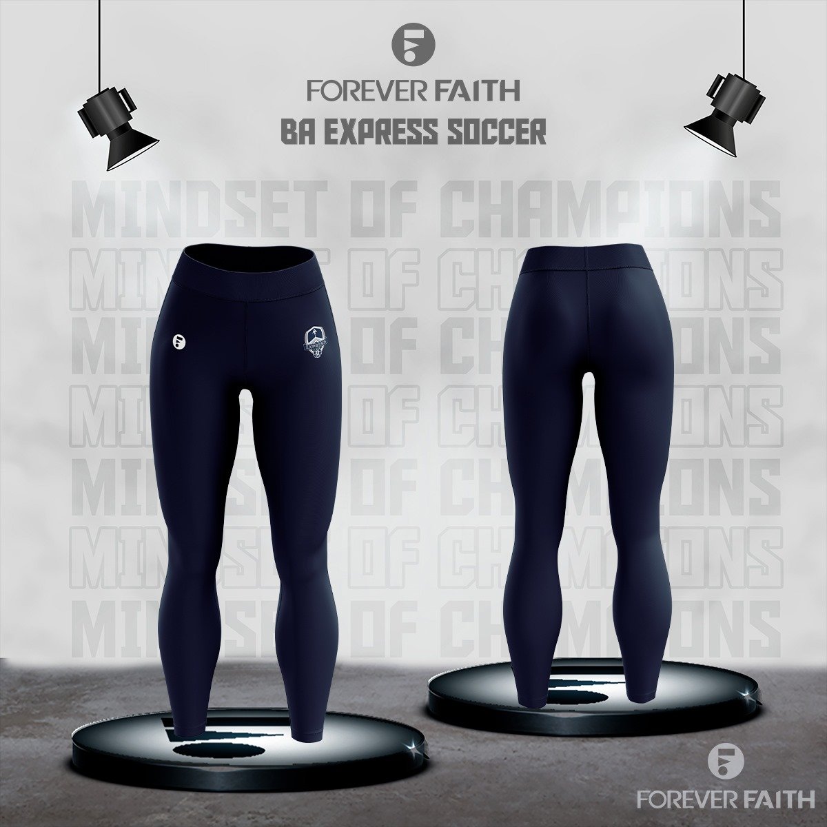 Women's Blue Compression Pants-MOC-BAEX