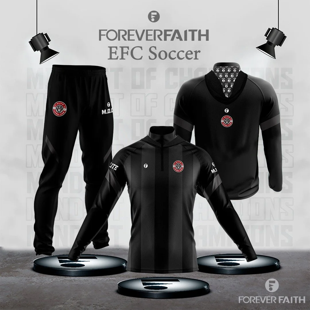 EFC MOC TRACK SUIT QTRZ - HOODIE/JOGGER PANTS - QUARTER ZIP TOP - BLACK