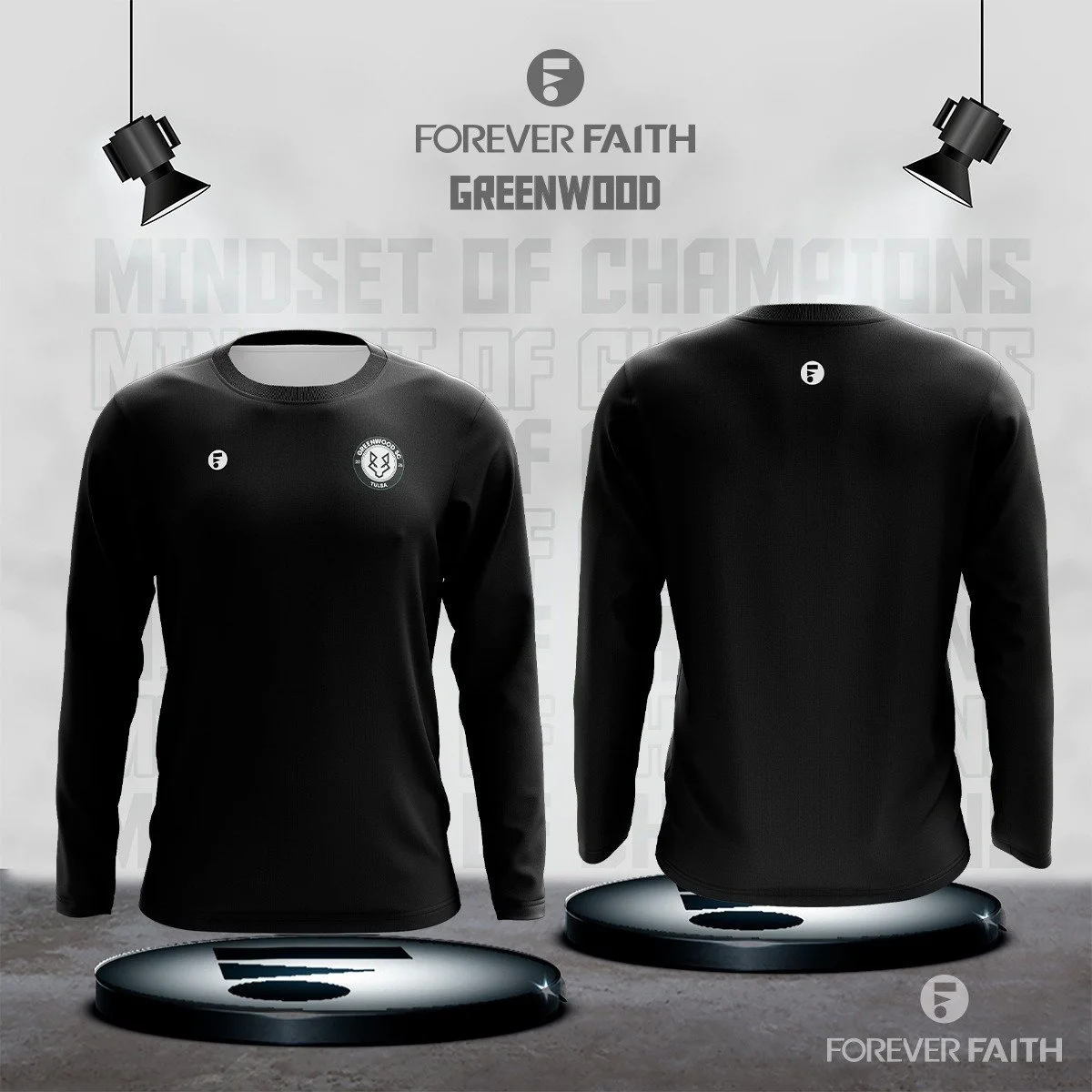 GREENWOOD MEN'S LONG SLEEVE T-SHIRT - BLACK