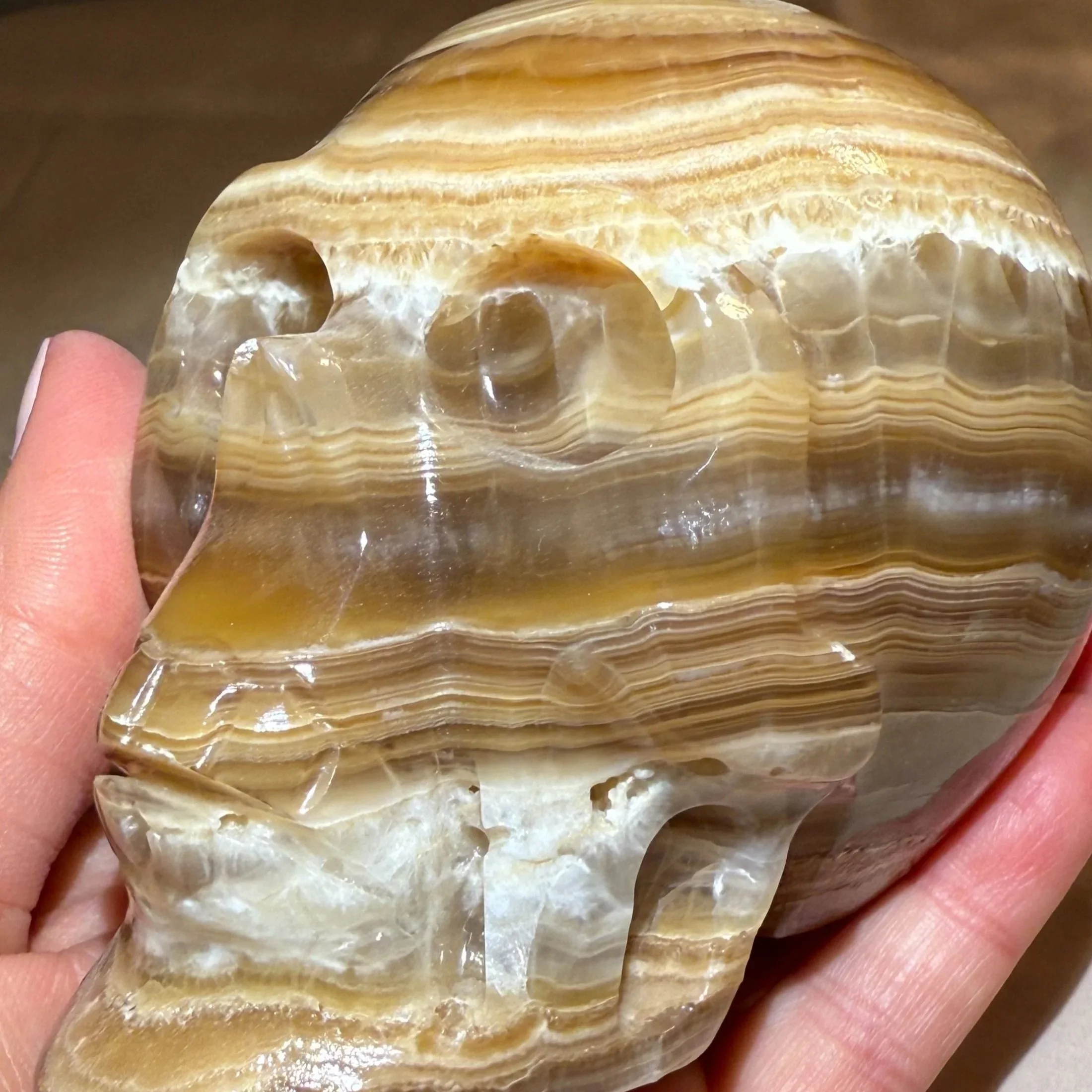 Chocolate Calcite Skull