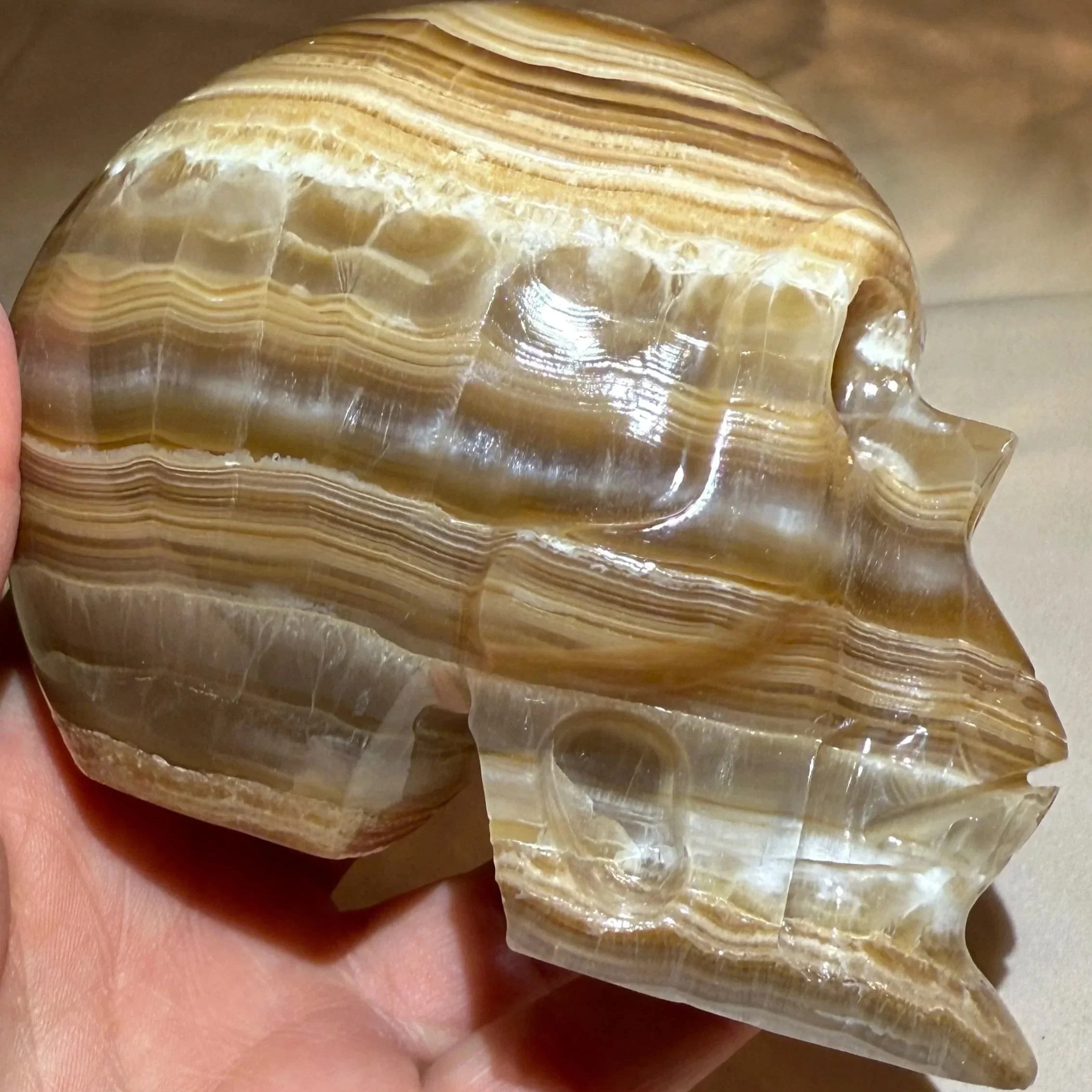 Chocolate Calcite Skull