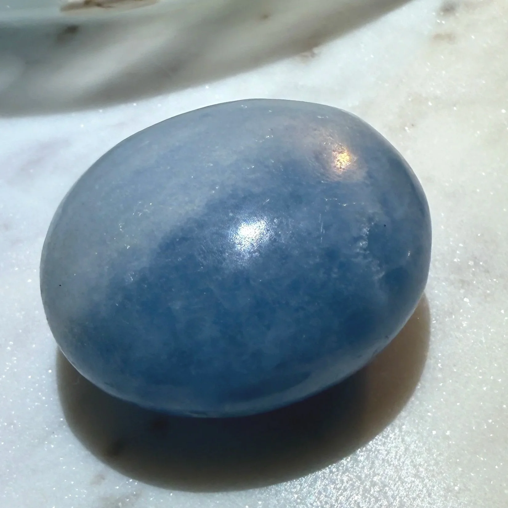Blue Calcite Palmstones