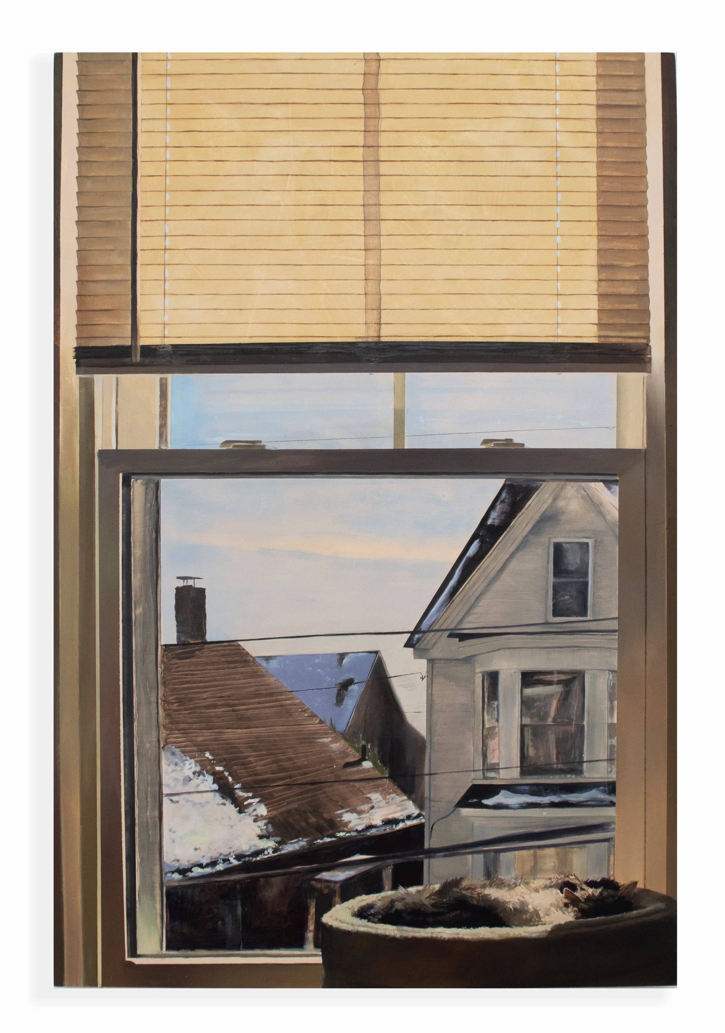   Our Apartments Windows (Window 6, Winter)&nbsp; , oil on panel, 31 × 21 ½ inches, 2025 