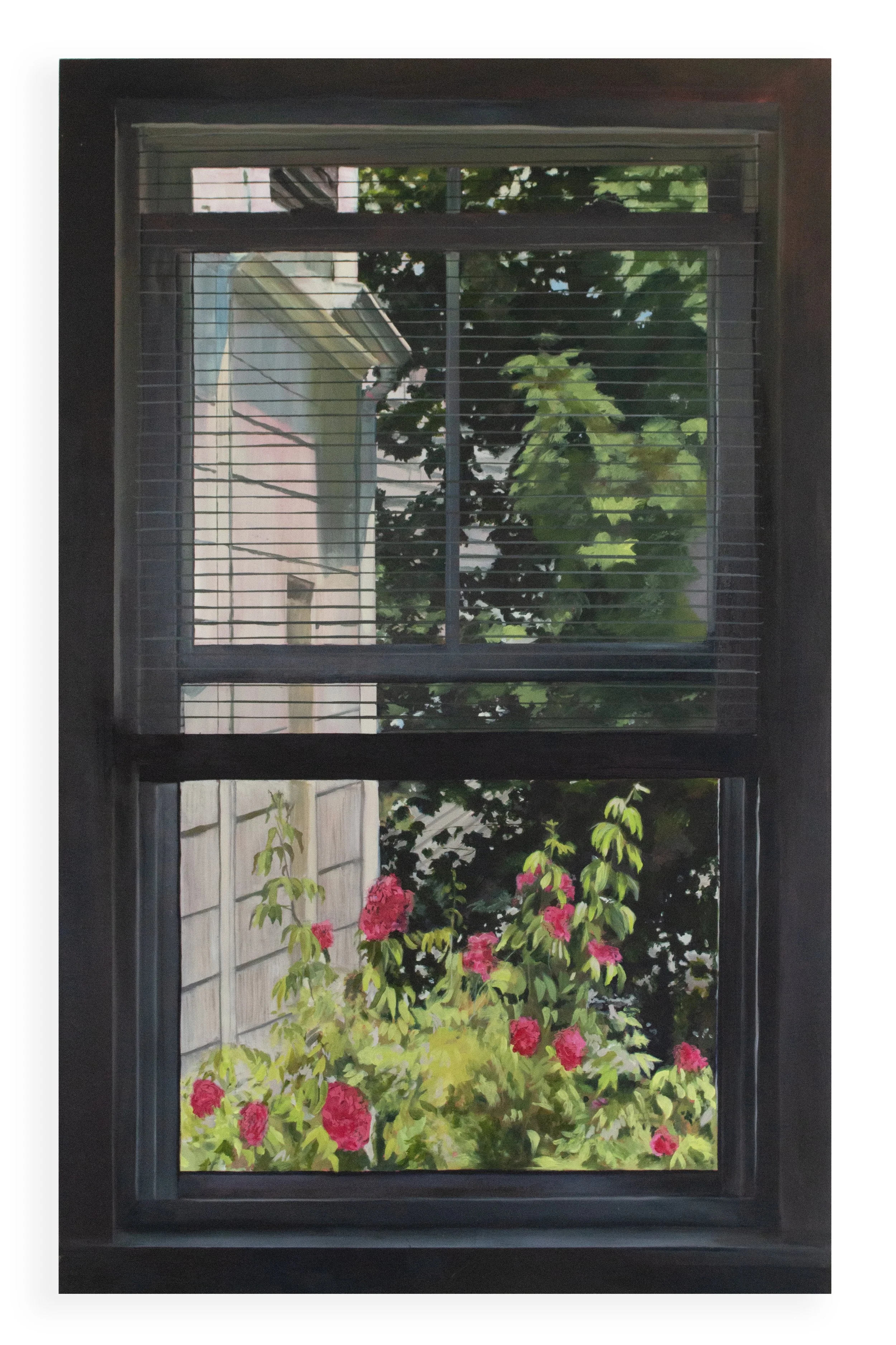   Our Apartments Windows (Window 1, Late Summer),  , oil on panel, 31 × 21 ½ inches, 2025 &nbsp;  