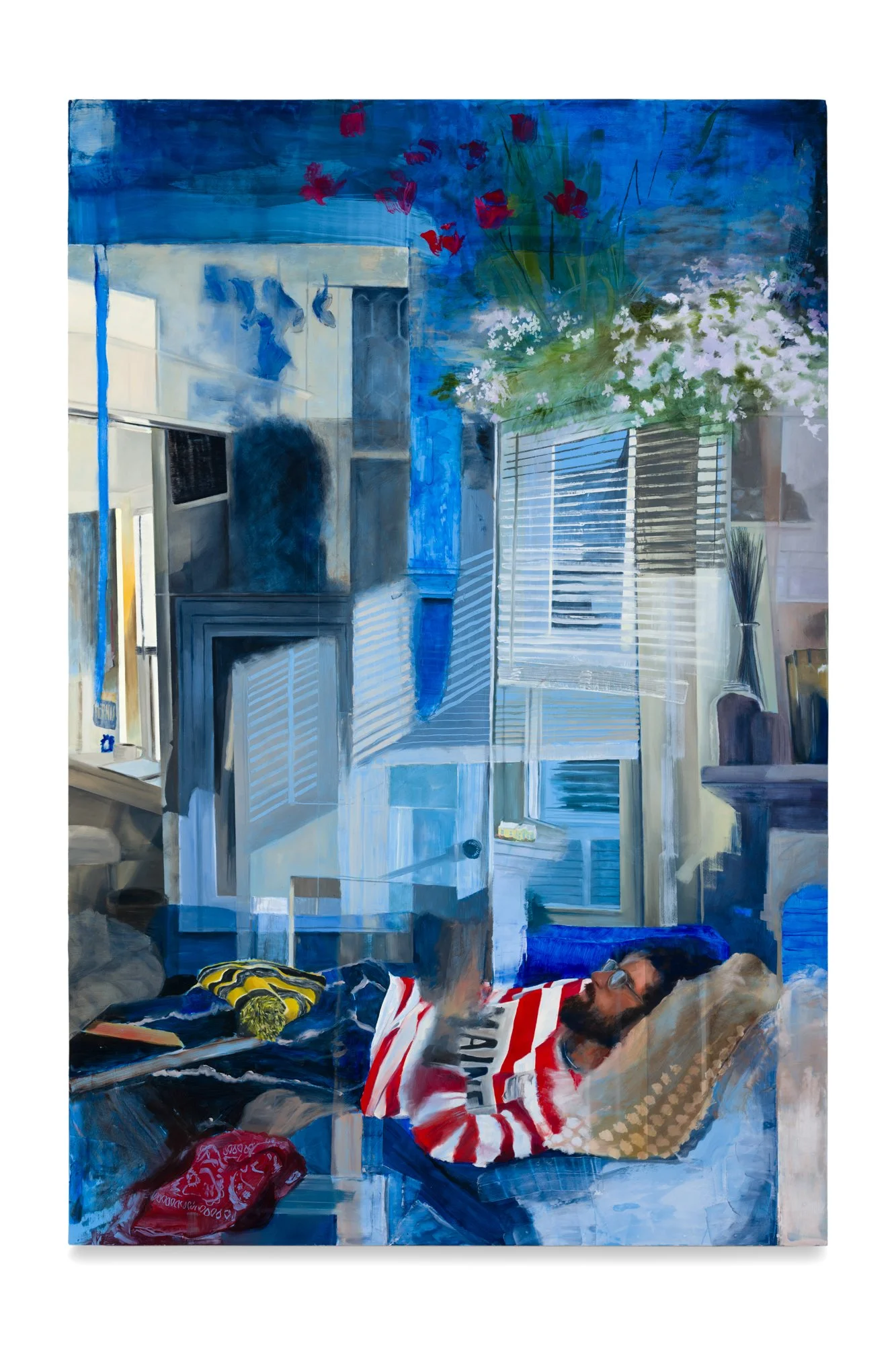   Between January and May , oil paint and colored pencil on panel, 42 x 28 inches, 2026 