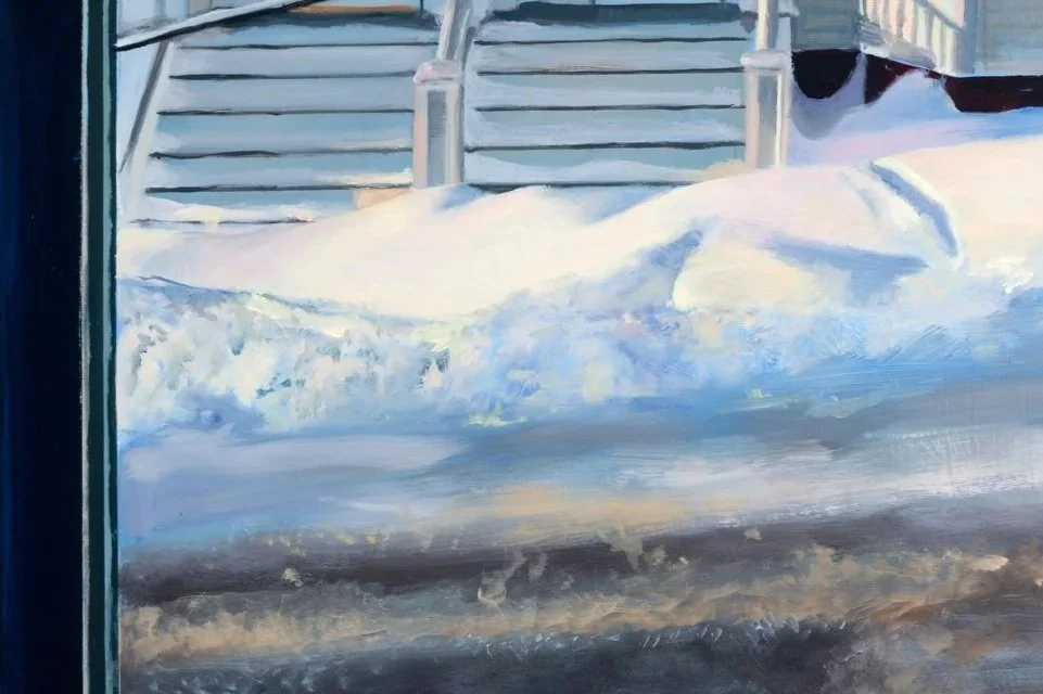  (Detail)  Our Apartments Windows&nbsp;(Window 7, Winter),  oil paint on panel, 31 × 21 ½ inches, 2026 