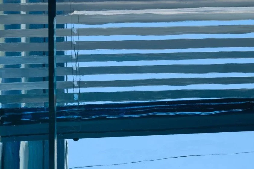  (Detail)  Our Apartments Windows&nbsp;(Window 7, Winter),  oil paint on panel, 31 × 21 ½ inches, 2026 