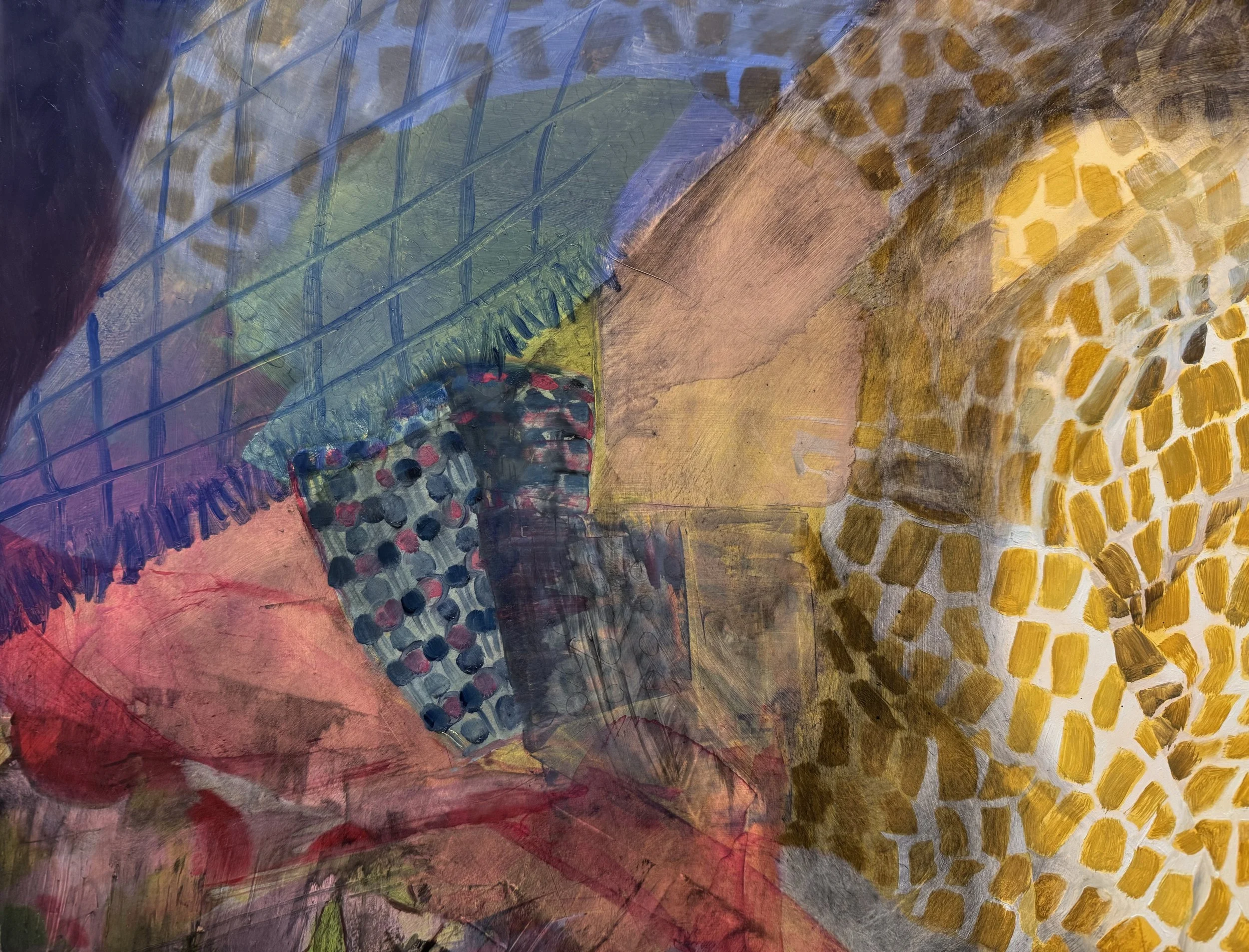  (detail)  Facing East , oil paint on panel, 28 x 42 inches, 2026 