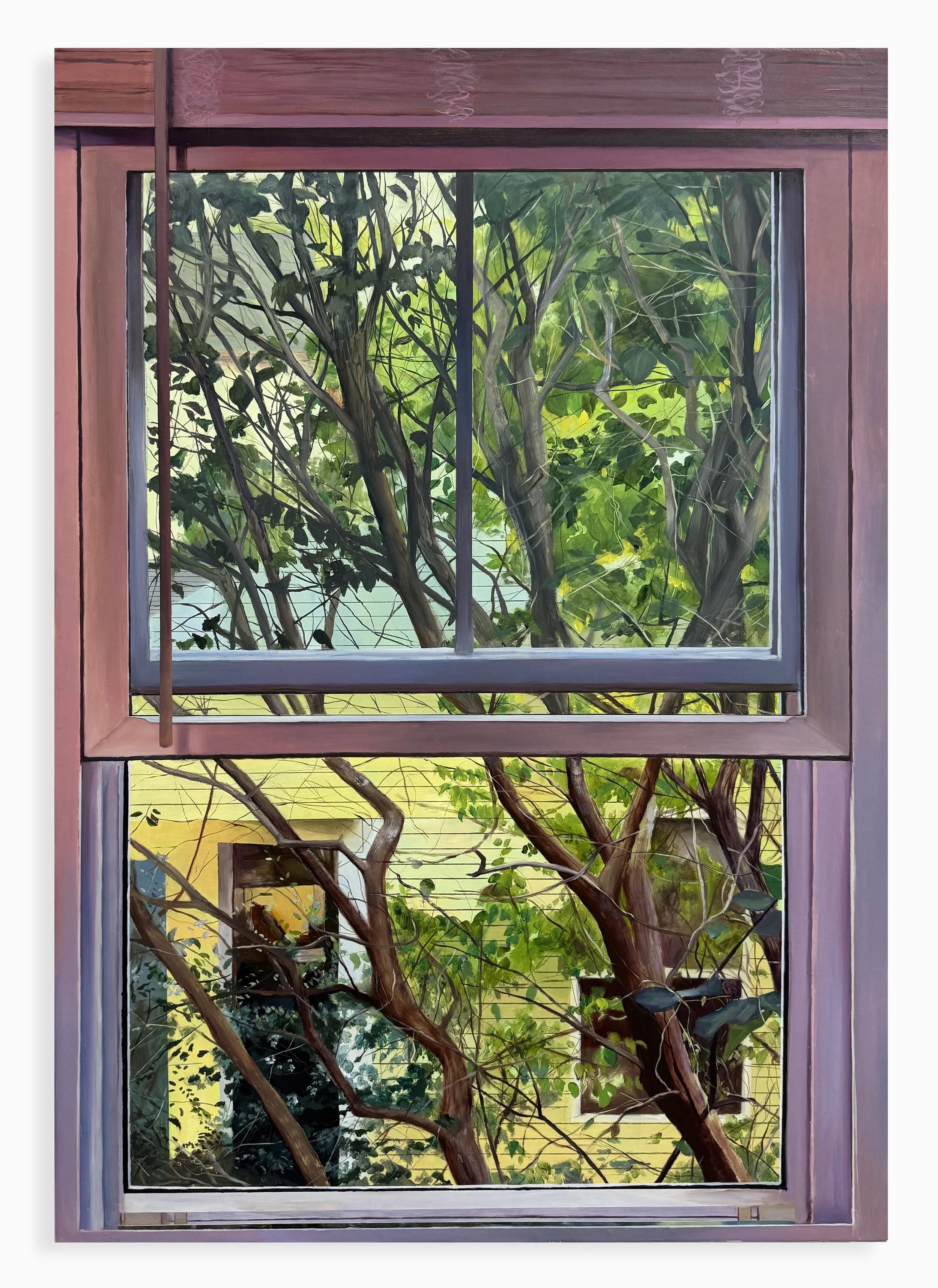   Our Apartments Windows (Window 9, Spring)  , oil on panel, 31 × 21 ½ inches, 2026 