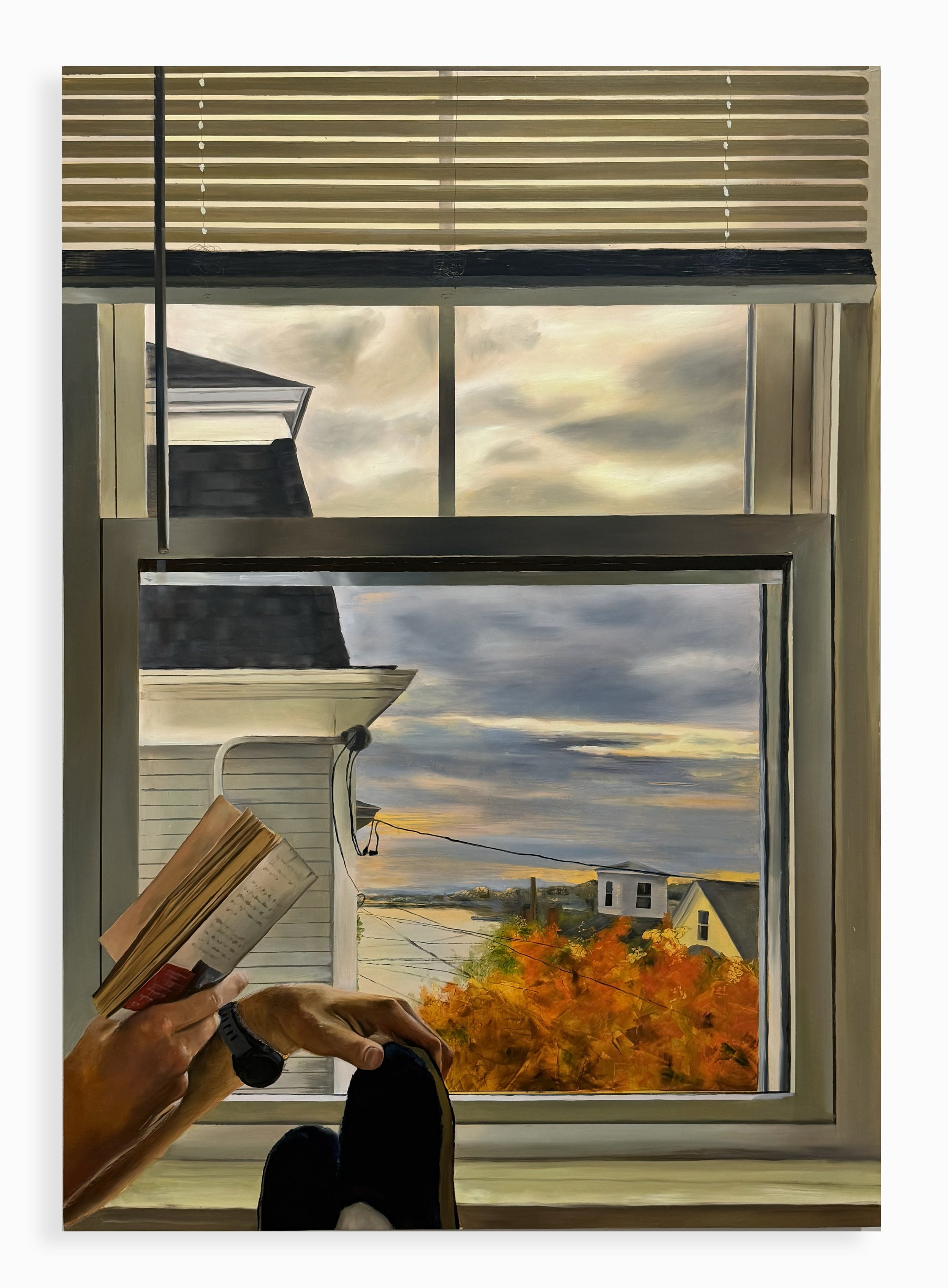   Our Apartments Windows (Window 10, Fall)  , oil on panel, 31 × 21 ½ inches, 2026 