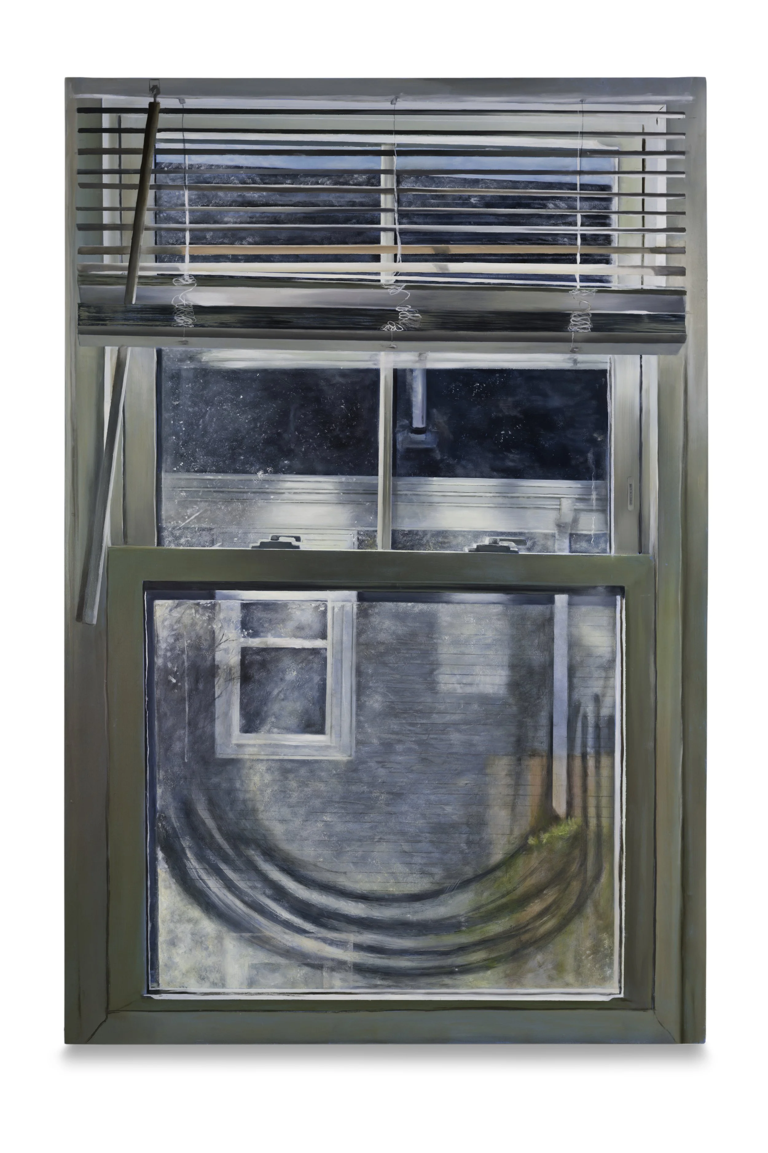   Our Apartments Windows (Window 4, Summer),  , oil on panel, 31 × 21 ½ inches, 2025 