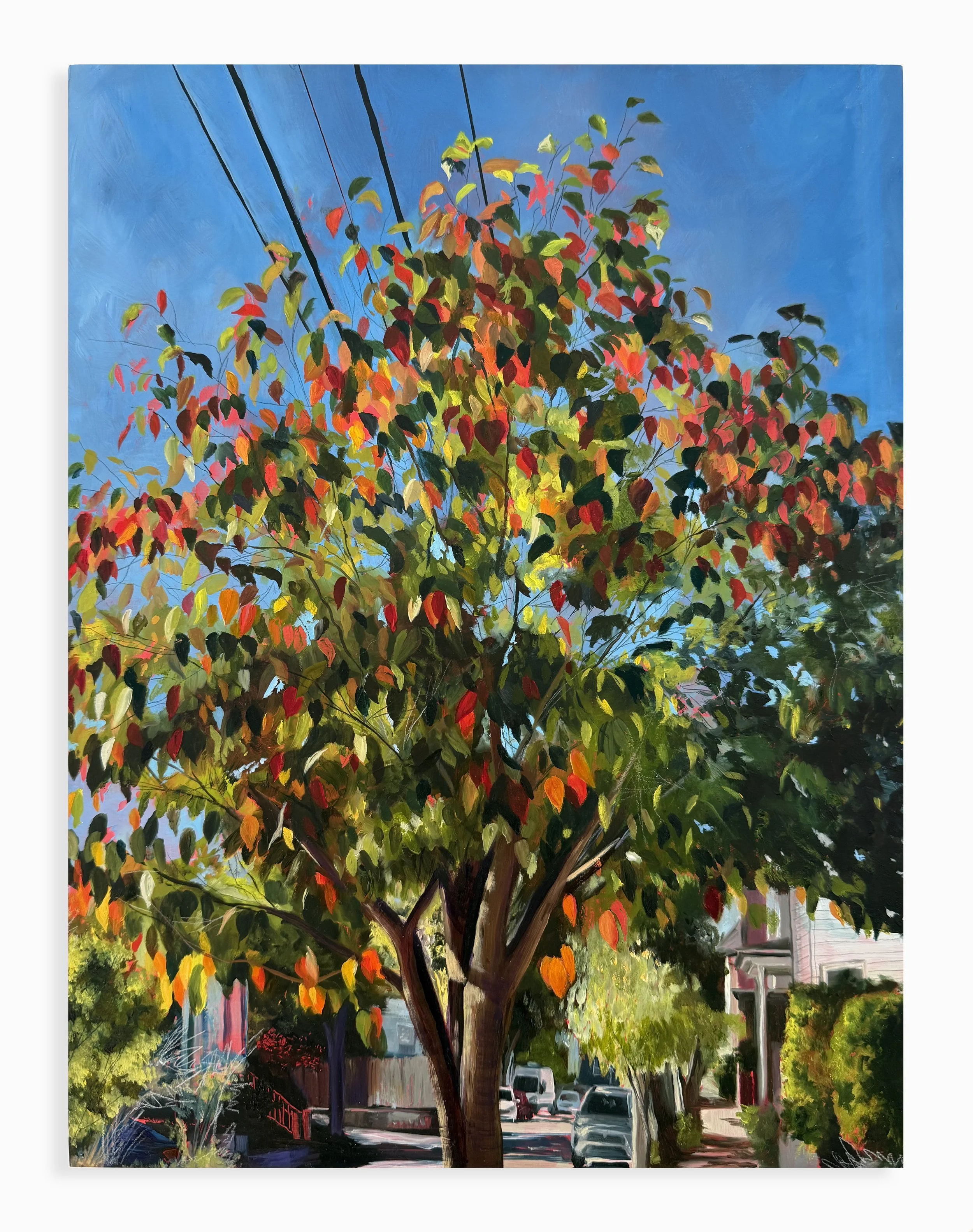   Summer’s End , oil paint and colored pencil on panel, 16 × 12 inches, 2026 