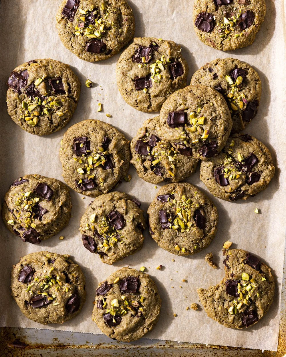 Orange-Pistachio Chocolate Chip Cookies