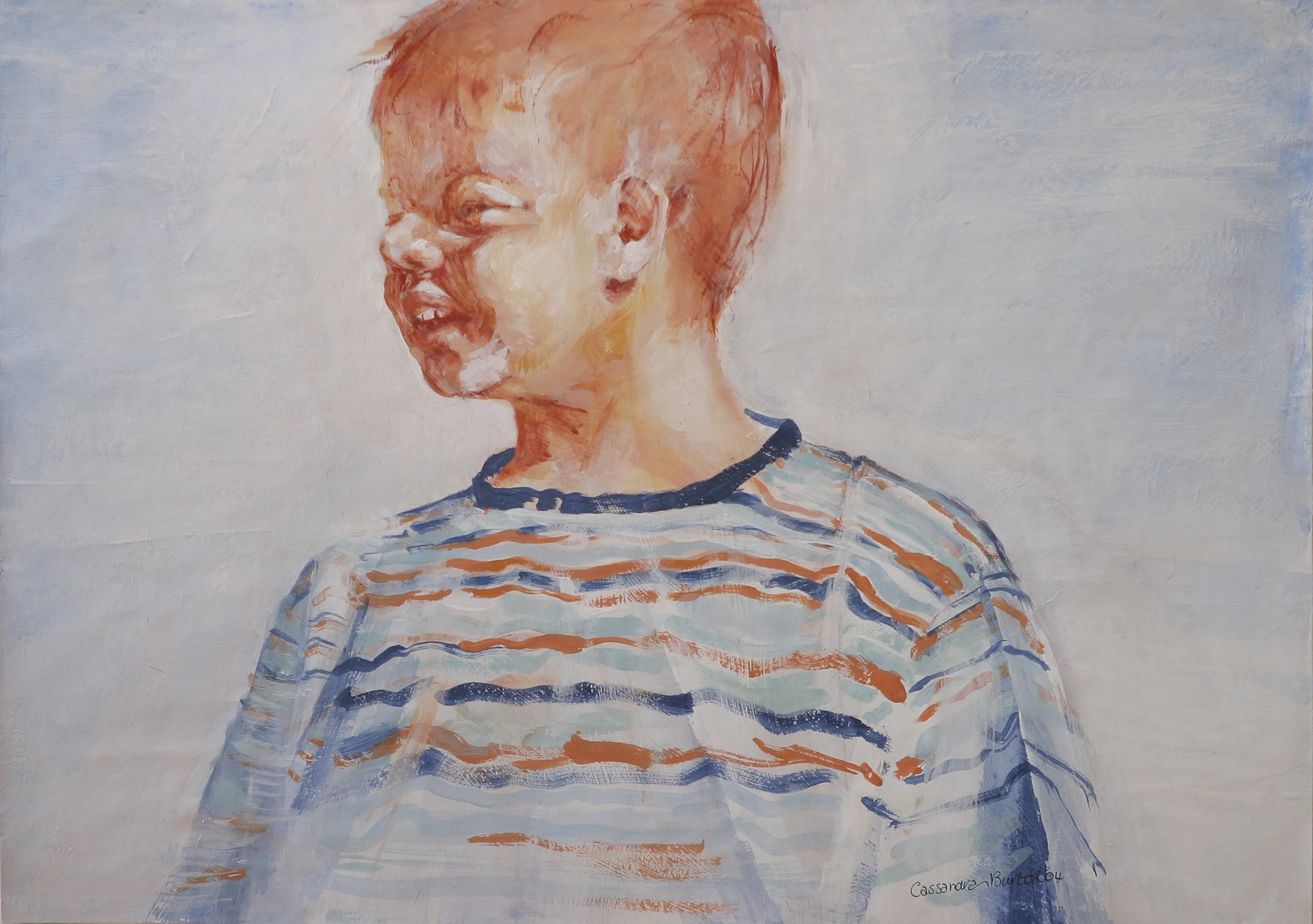 Pip's Son (Conti and Acrylic Paint on Primed Paper)