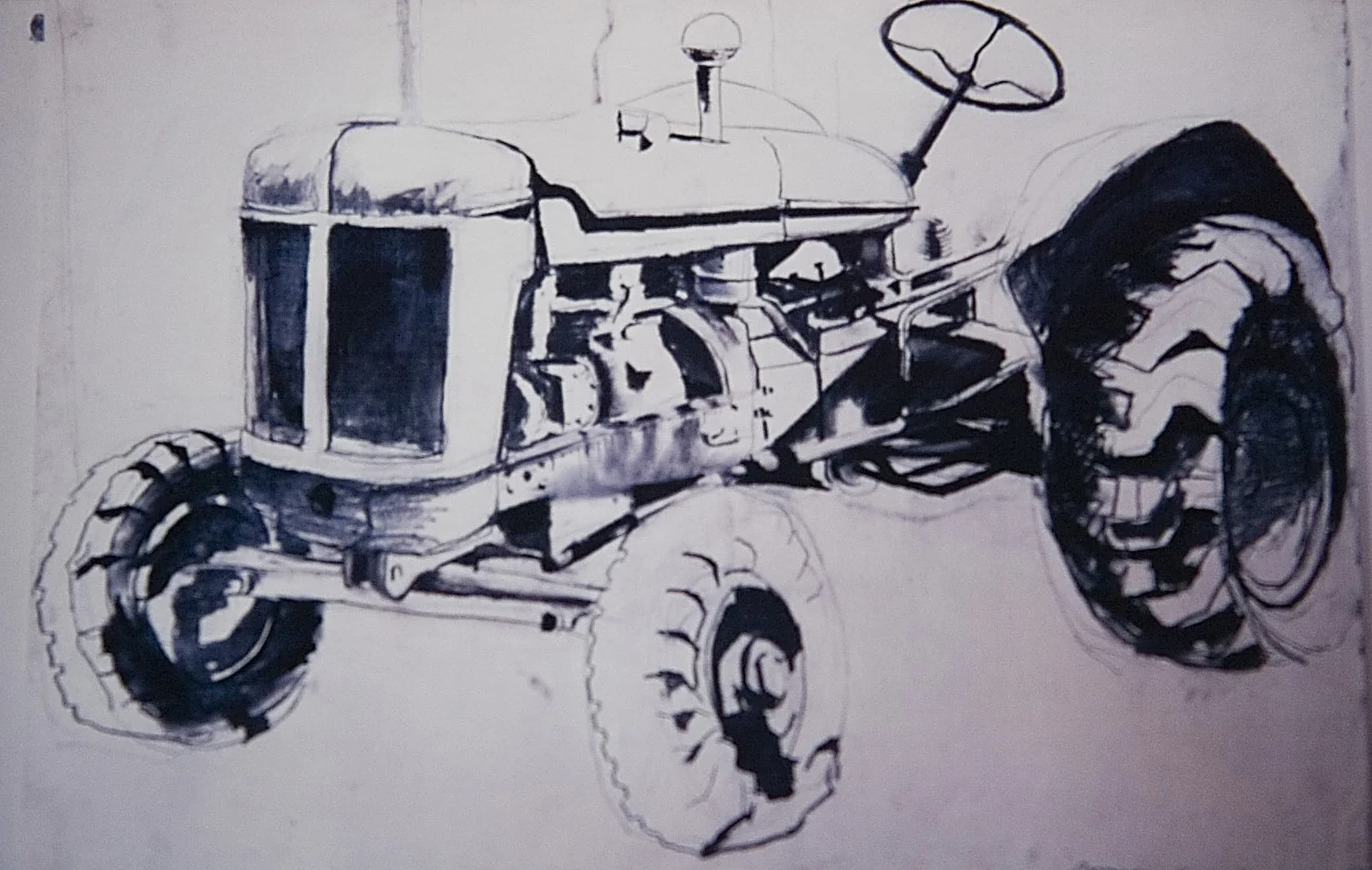 Tractor (Charcoal on Primed Paper)