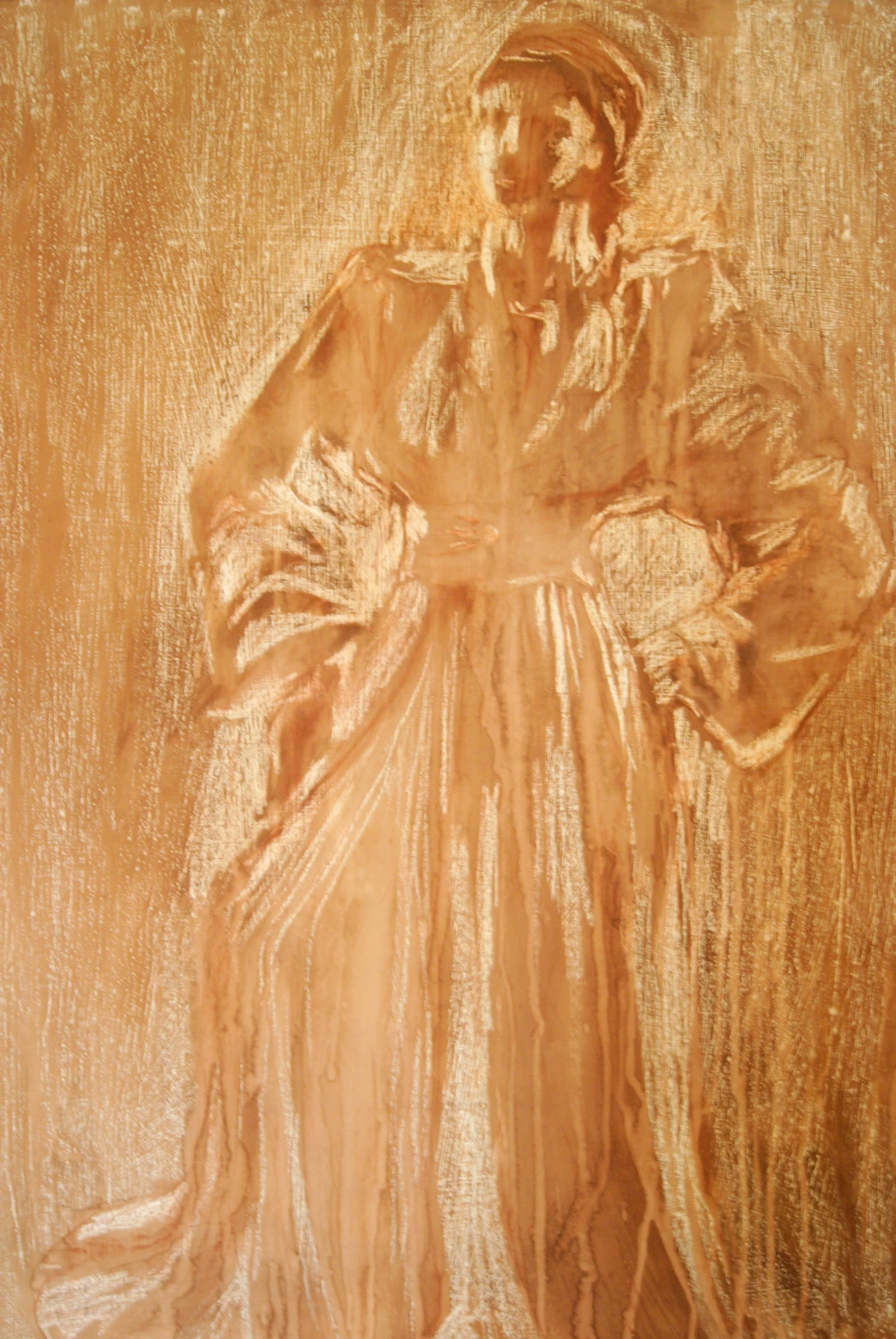 Matinee (Wax and Ink on Primed Paper)