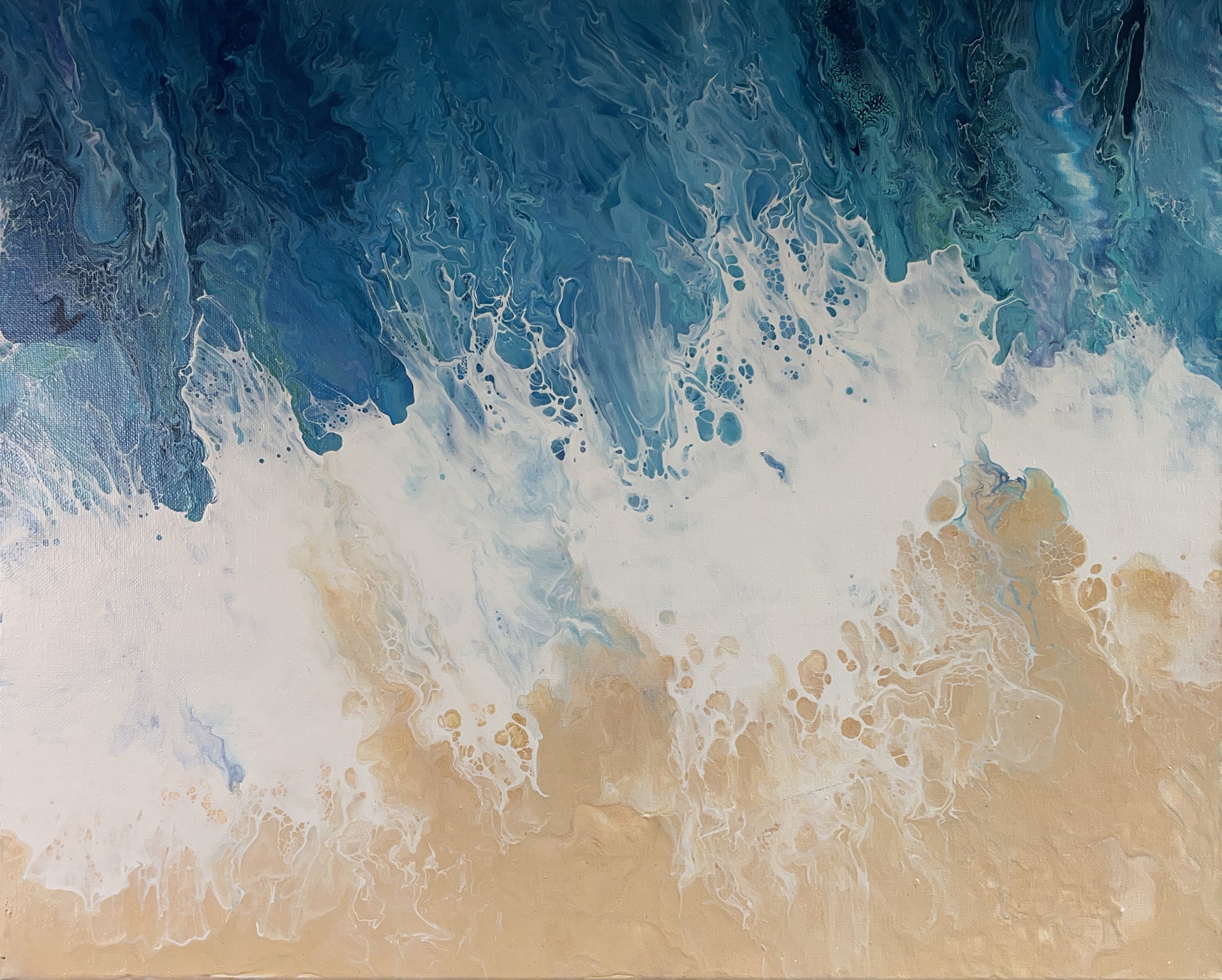 #211: 50cm x 70cm Acrylic fluid on canvas