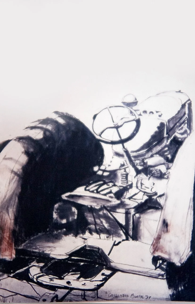 Tractor 2 (Charcoal on Primed Paper)