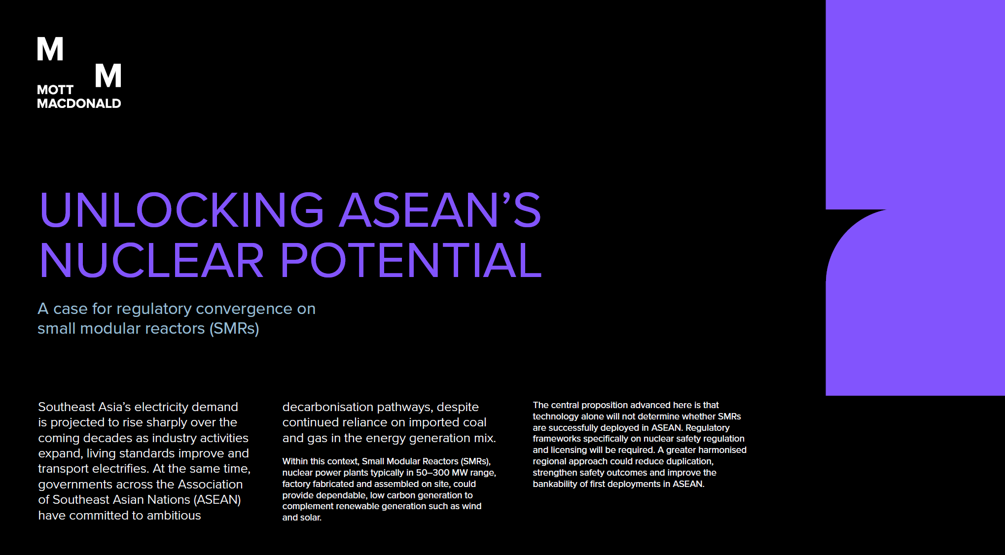 Unlocking ASEAN’s nuclear potential: a case for regulatory convergence on small modular reactors (SMRs) by Mott MacDonald