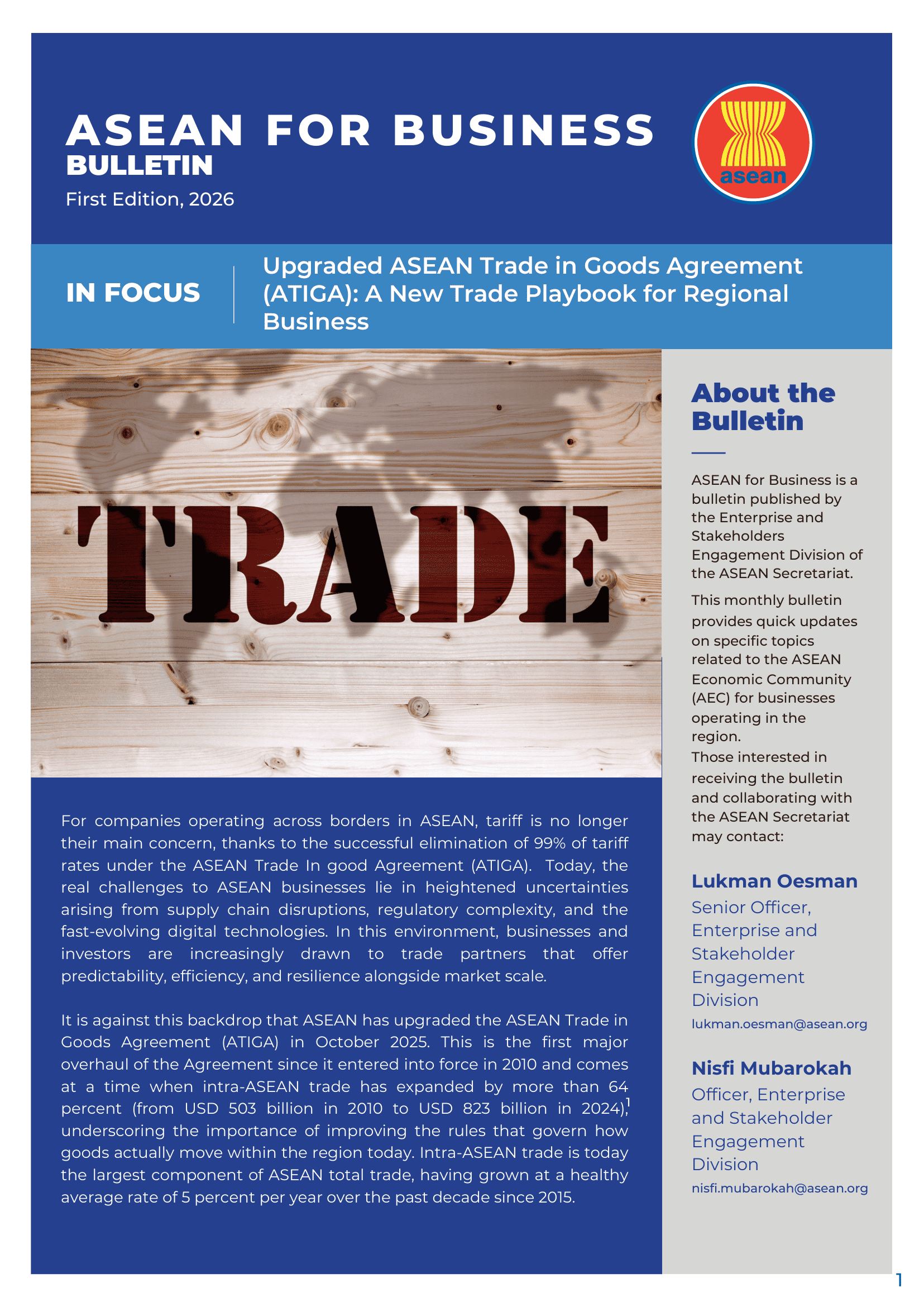 ASEAN for Business Bulletin - First Edition, 2026