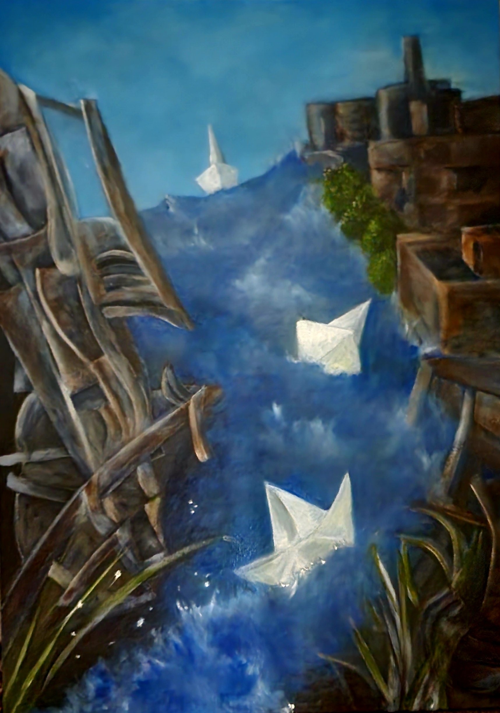 Odds On Oil on Canvas. 55x6x75cm.2024..jpg