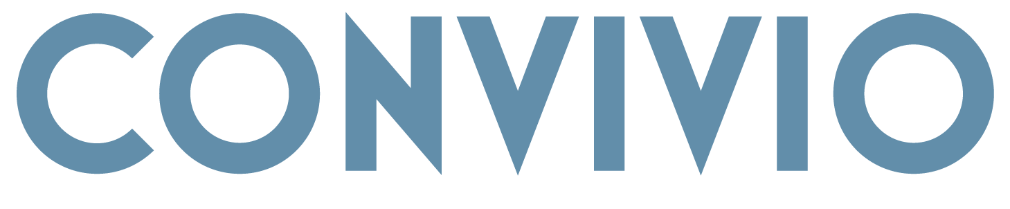 The word "CONVIVO" written in large, bold, uppercase letters in a blue font.