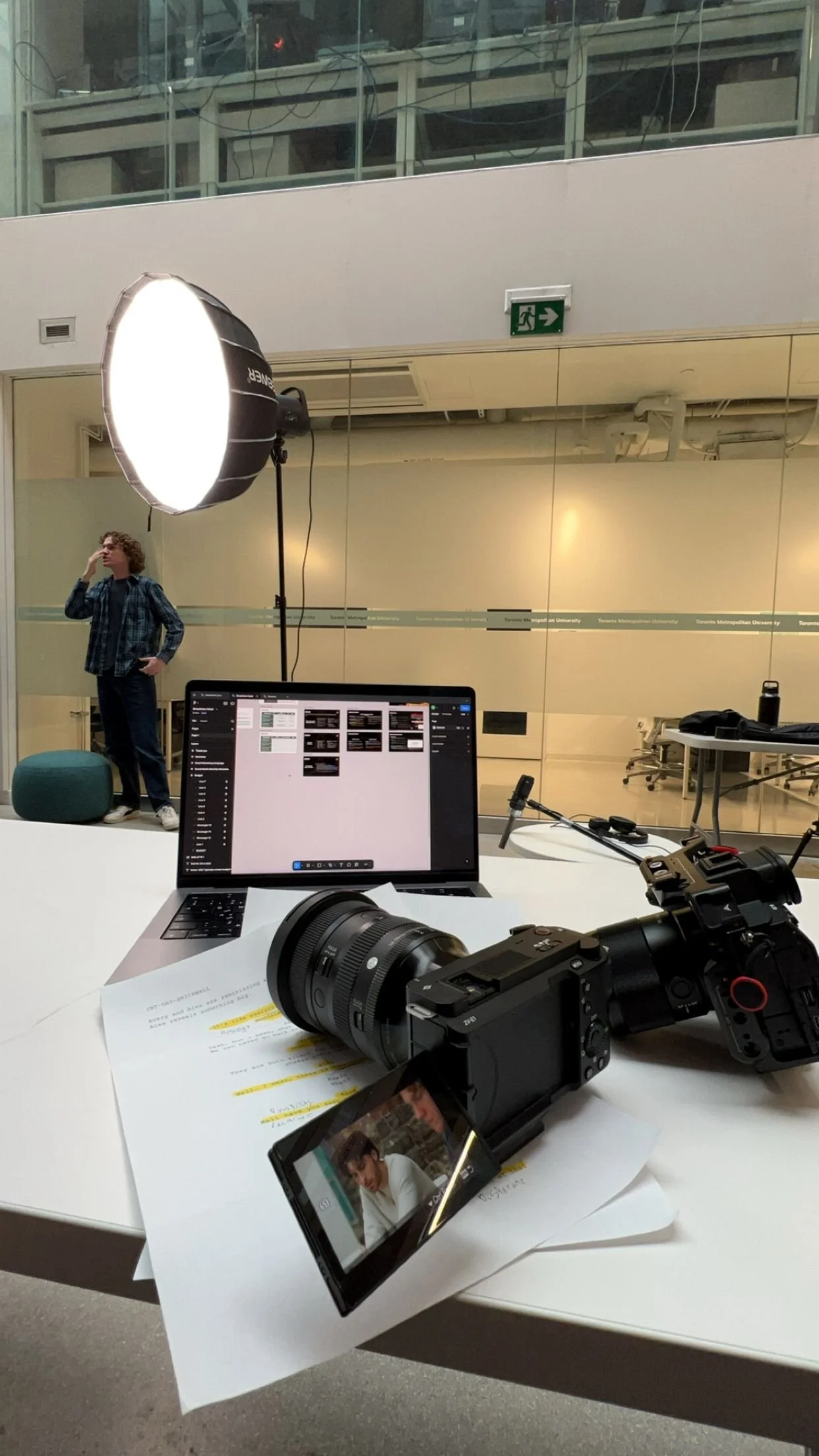 photo of cameras and studio for filming demo reels