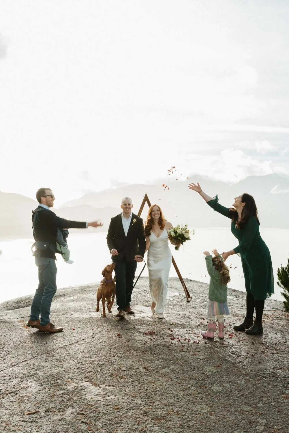 couple walks down the aisle at micro wedding in squamish