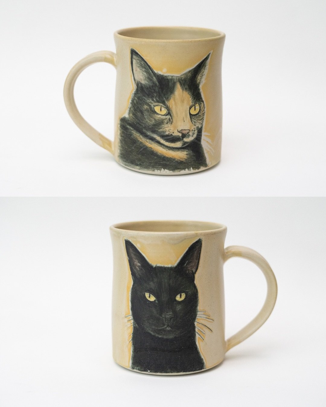 Double meow - Sam and Chip 🐈🐈&zwj;⬛
I very, very rarely paint two pets on one mug (too stressful 😅), but when it&rsquo;s @mildtofuceramics , how can I say no? Thanks for trusting me to make this special piece Monika 🥰

🐈&zwj;⬛🐈
#petmug #catmug 