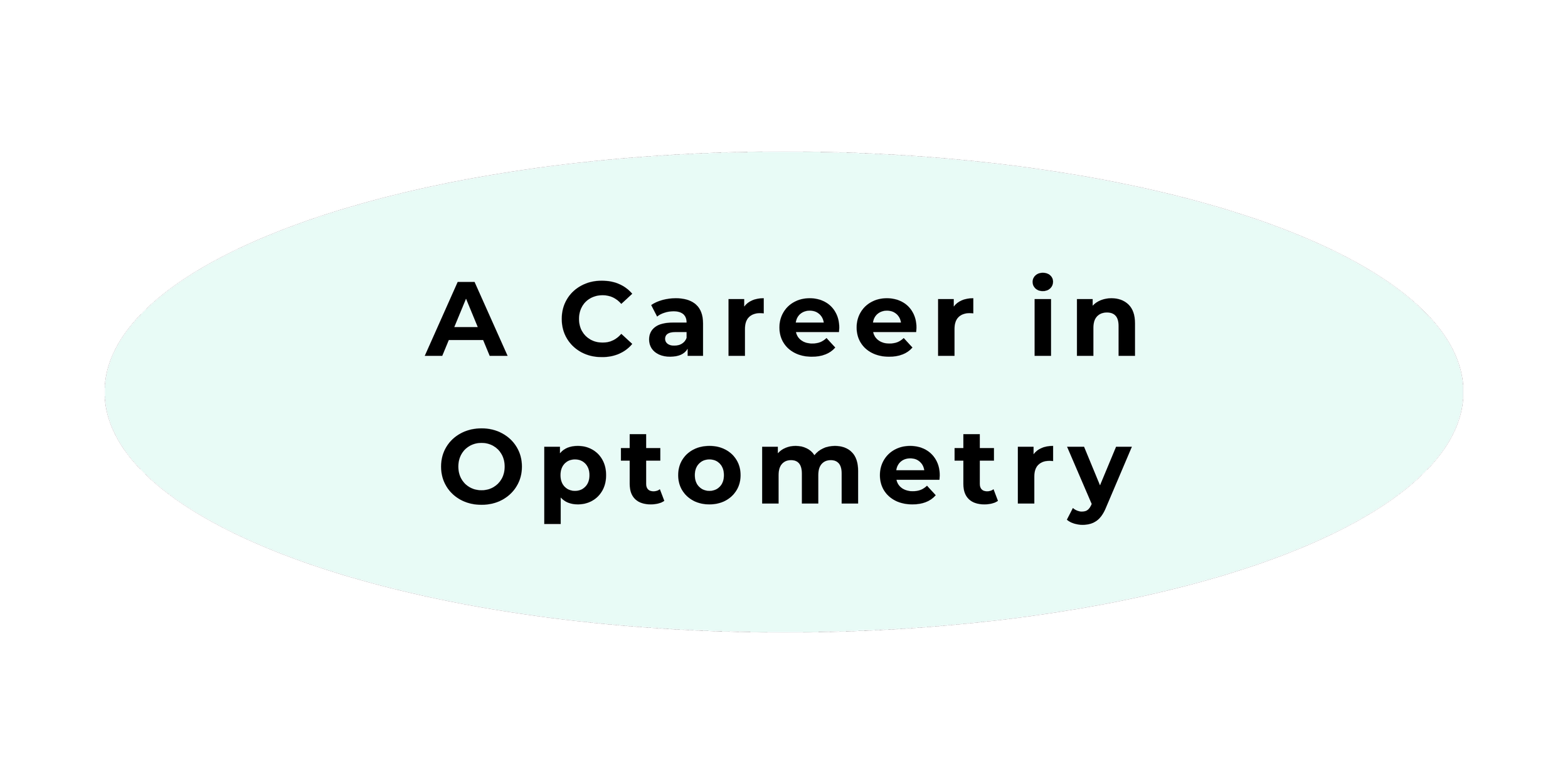 Graphic with the phrase "A Career in Optometry" inside a sea foam green oval | Dr. Robert Meade | Public Speaker & Vision Consultant | Presentations about Eyes and Vision