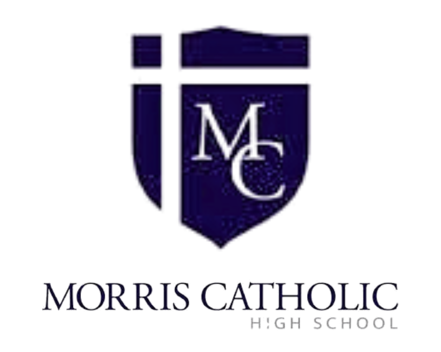 Logo of Morris Catholic High School featuring a crest with a large 'M' and 'C' in the center, encased in a shield | Dr. Robert Meade | Public Speaker & Vision Consultant | Presentations about Eyes and Vision